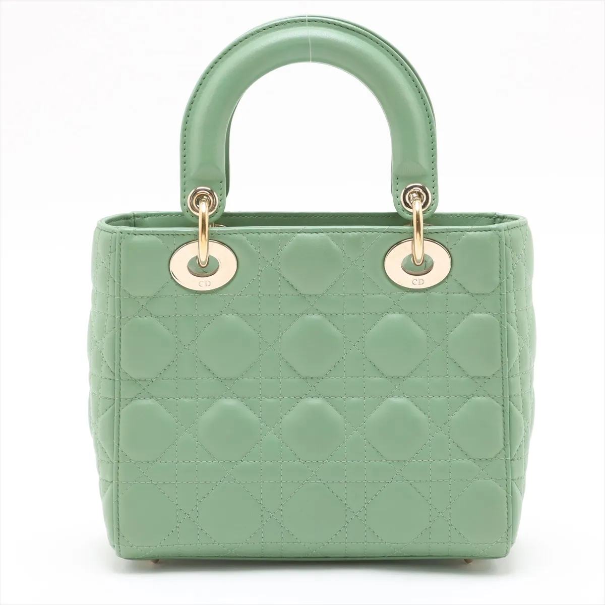Cannage My Lady Dior Leather 2WAY Handbag Green with Charm — view 2
