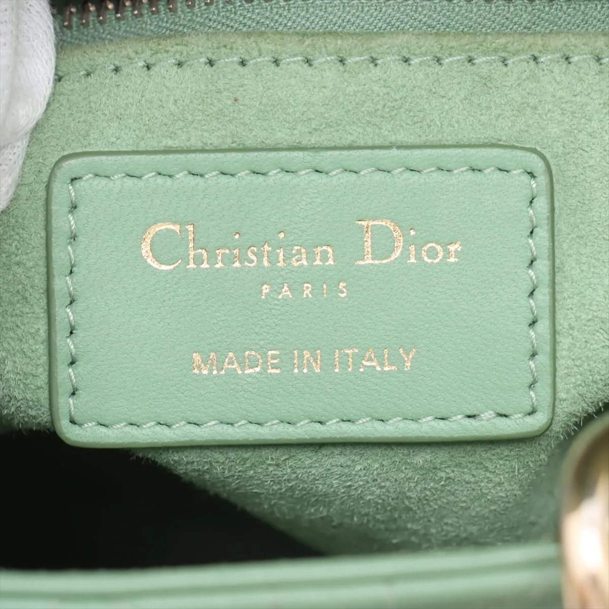 Cannage My Lady Dior Leather 2WAY Handbag Green with Charm — view 11