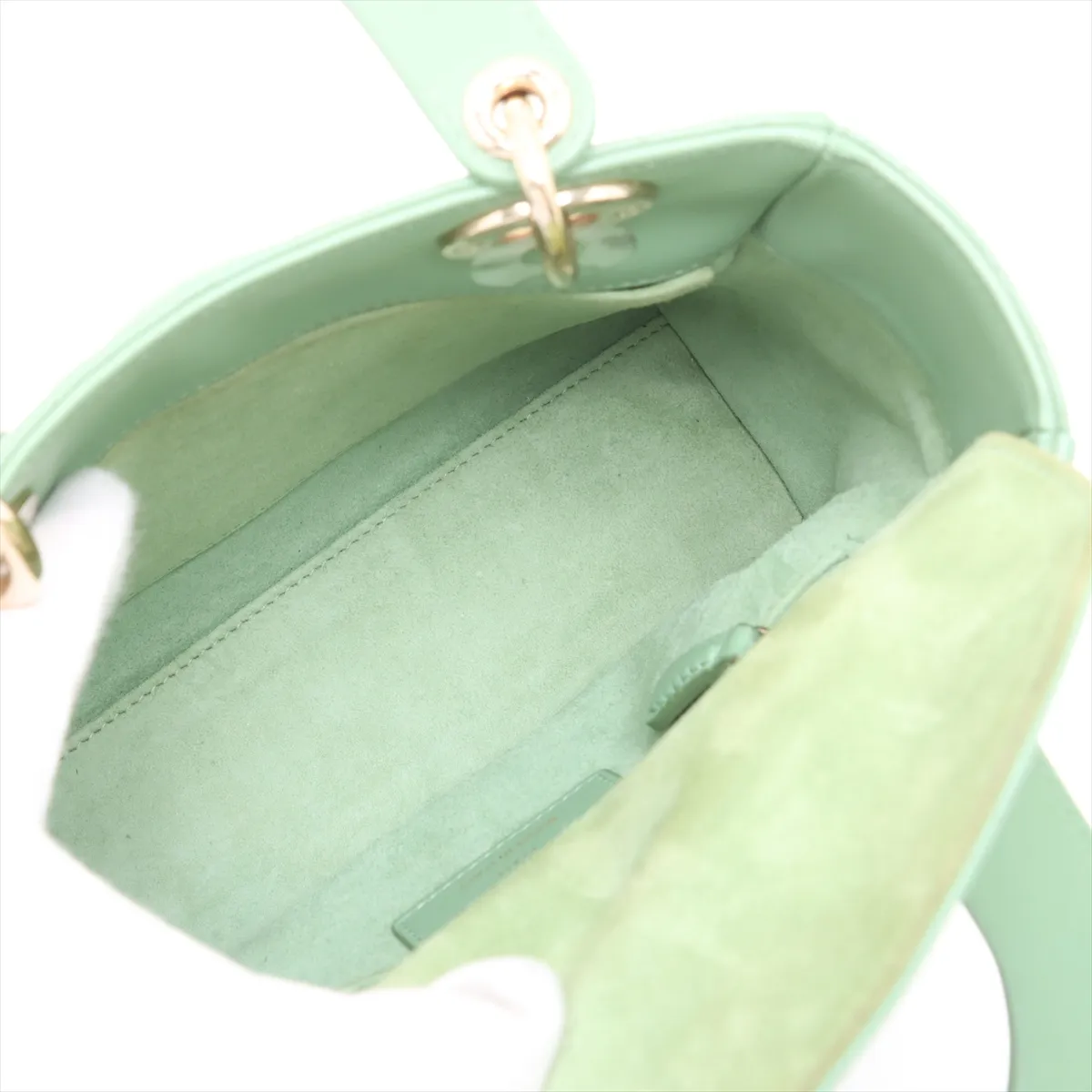 Cannage My Lady Dior Leather 2WAY Handbag Green with Charm — view 8