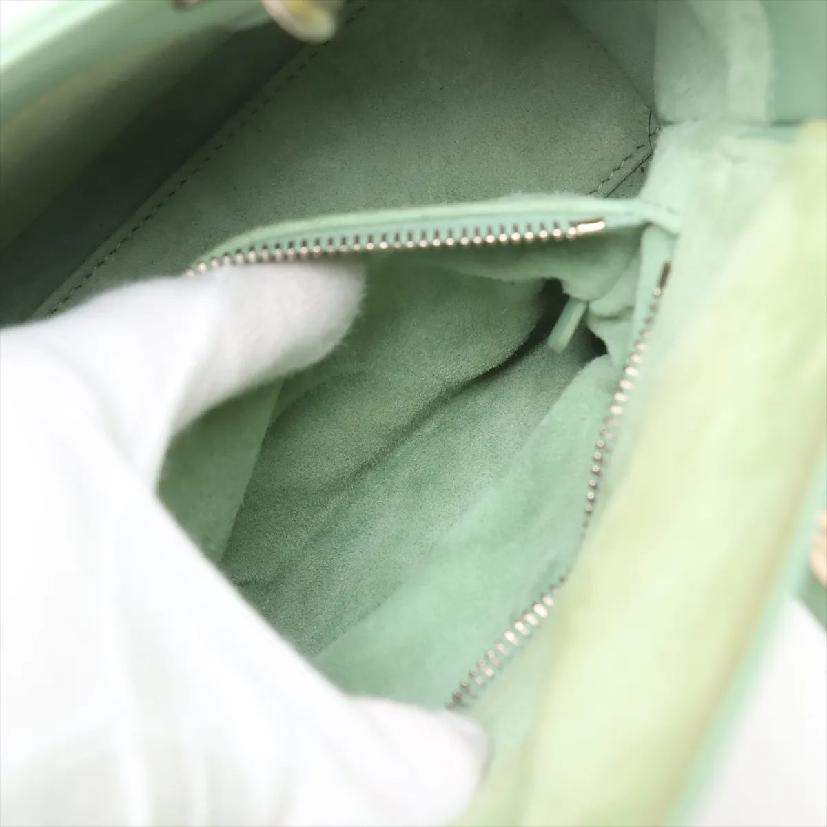 Cannage My Lady Dior Leather 2WAY Handbag Green with Charm — view 10