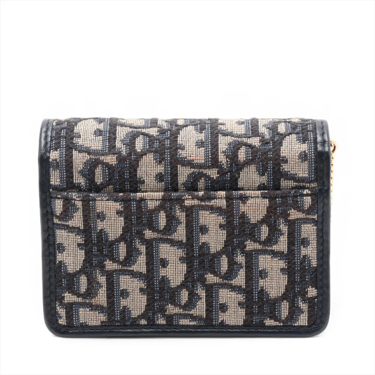 Oblique Miss Caro Canvas x Leather Chain Shoulder Bag, Navy x Beige — view 2