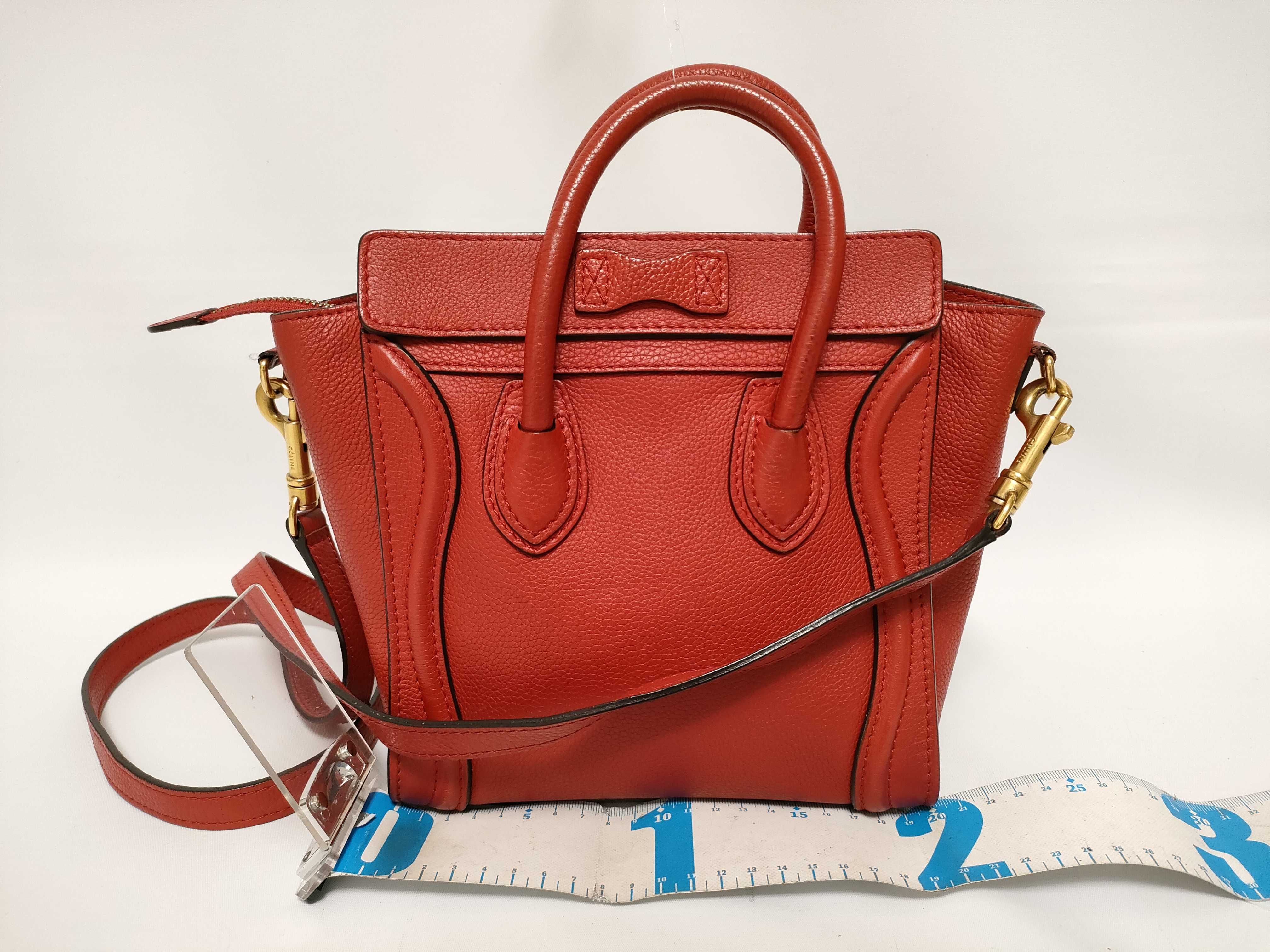 Luggage Nano Shopper Leather 2-Way Handbag, Red — view 2