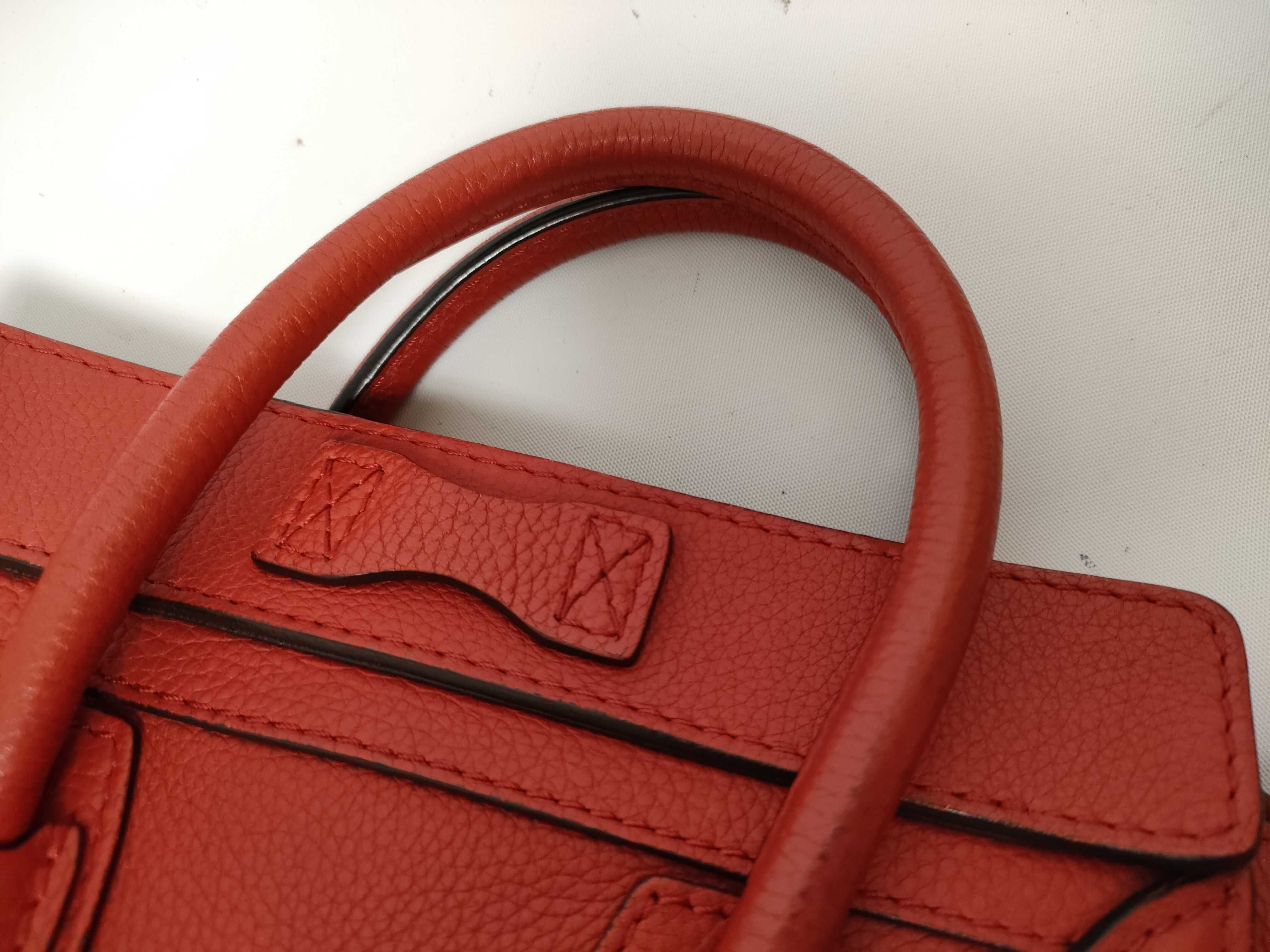 Luggage Nano Shopper Leather 2-Way Handbag, Red — view 5