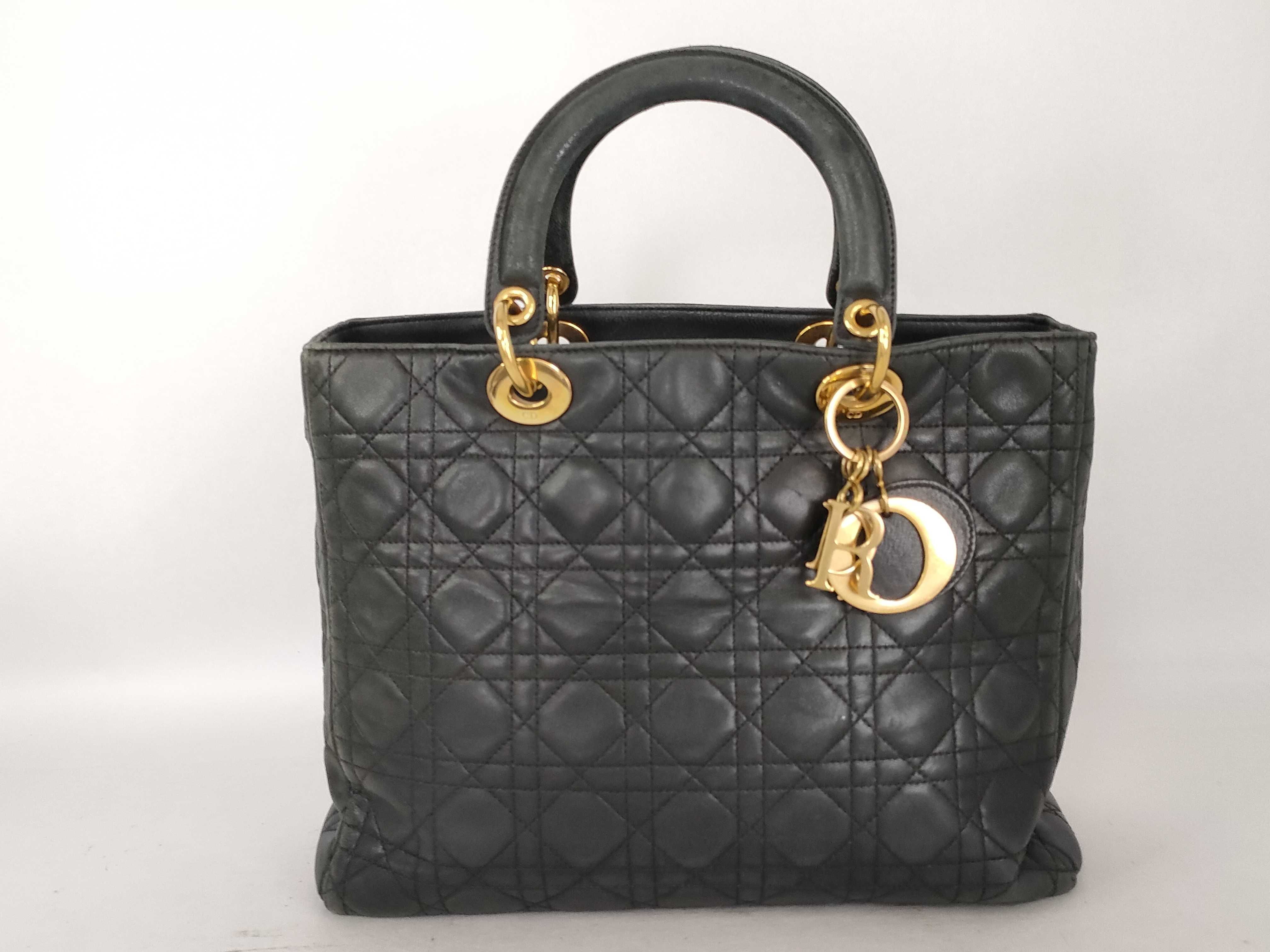 Lady Dior Cannage Leather Black Handbag (VO8271) Handbag