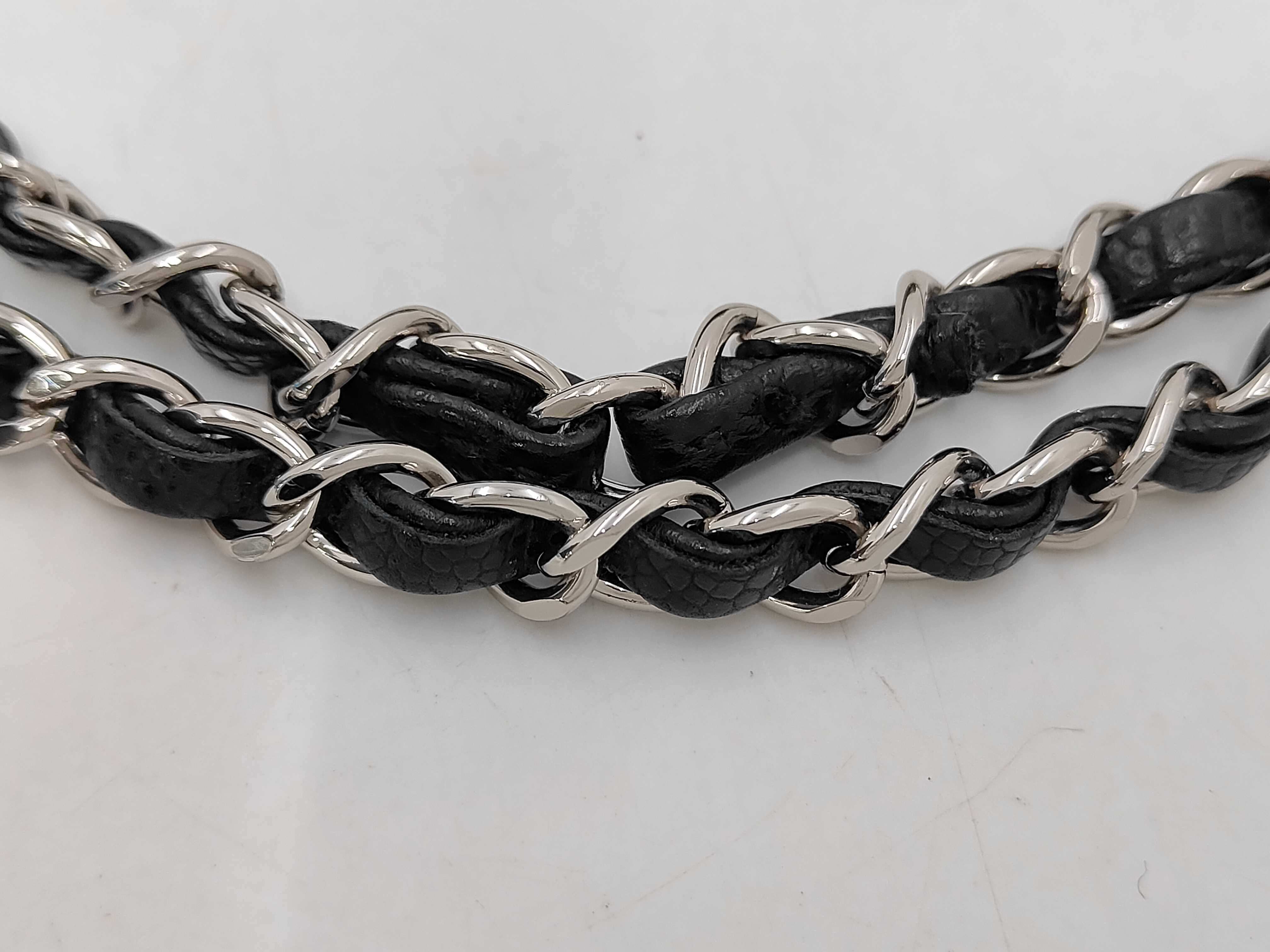 Matelassé 25 Double Chain Shoulder Bag with Double Flap, Caviar Leather, Black, Silver Hardware, 18458279. Includes box, dust bag, card, seal, and booklet. 25x15x6cm, Shoulder strap approx. 60-9cm. — view 4