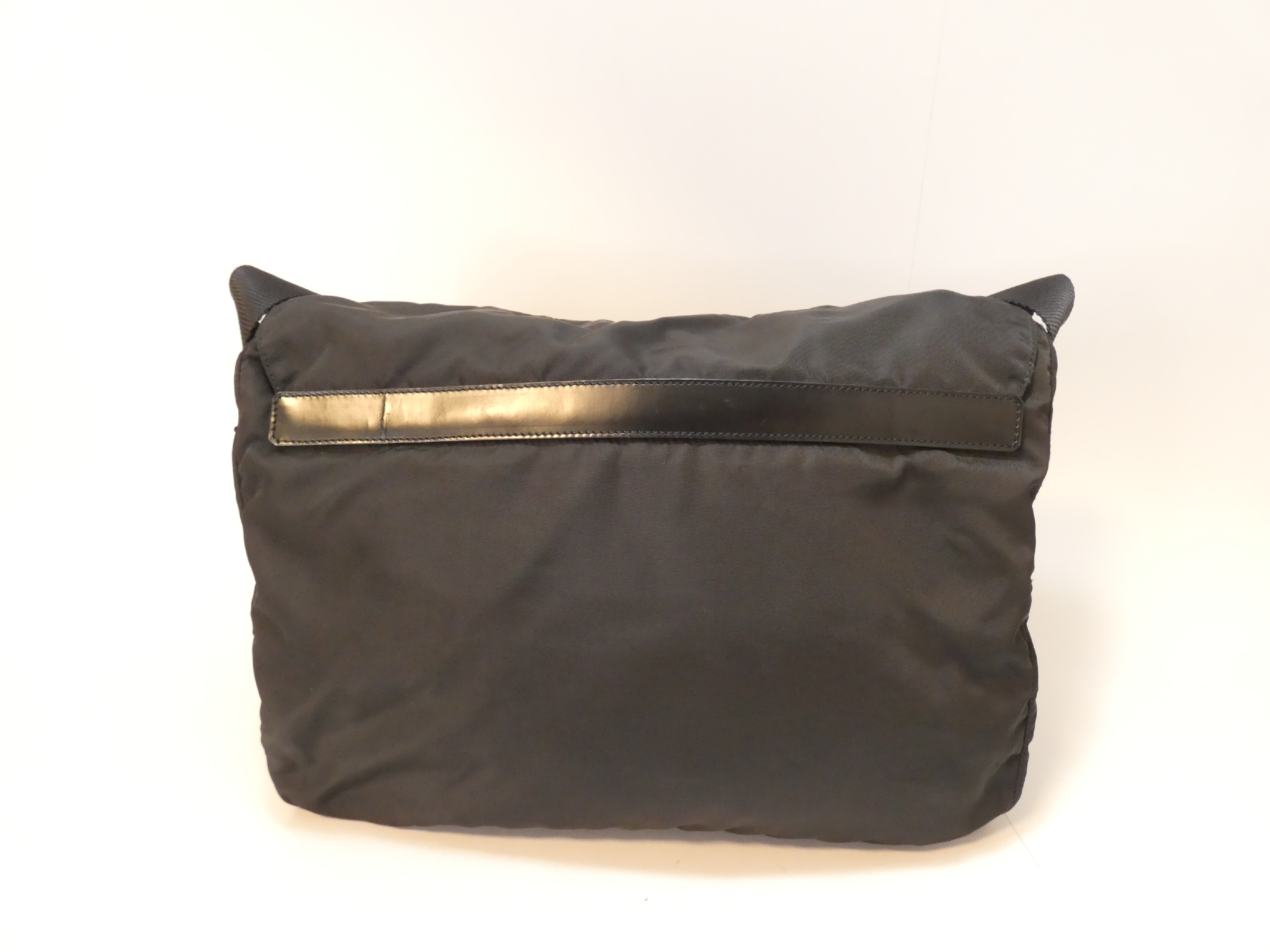 Triangle Plate Nylon Black Shoulder Bag — view 2