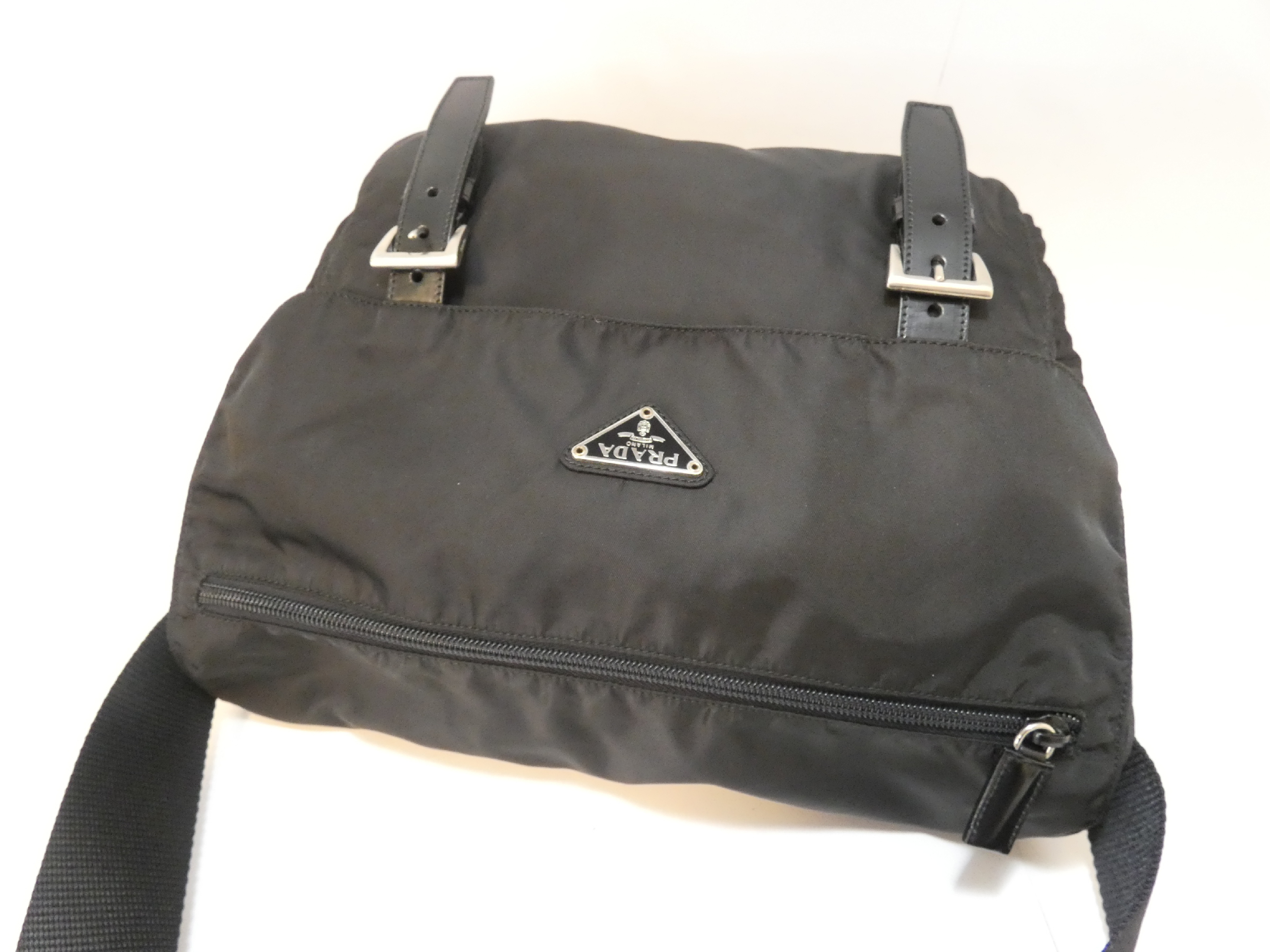 Triangle Plate Nylon Black Shoulder Bag — view 3