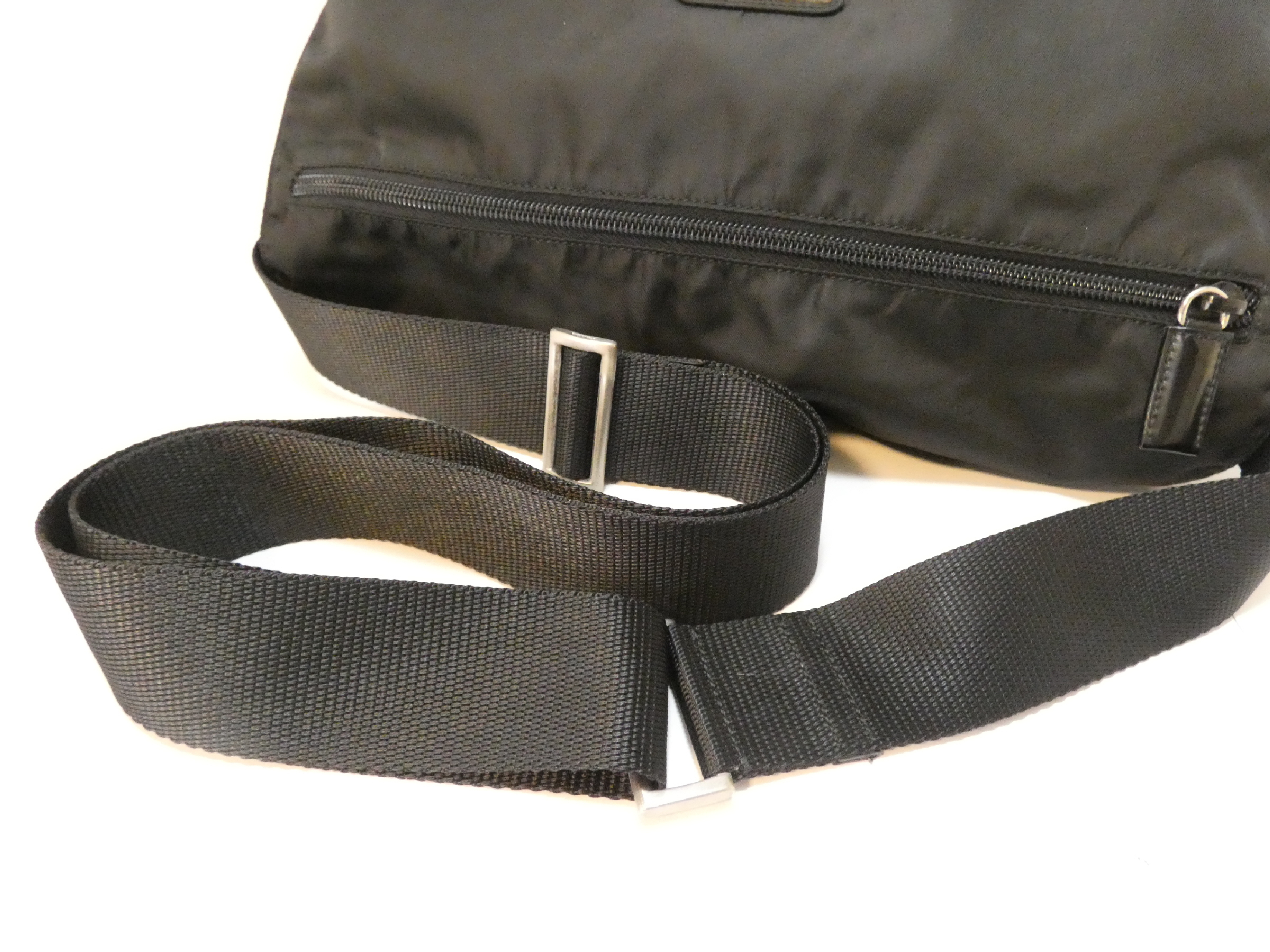 Triangle Plate Nylon Black Shoulder Bag — view 4