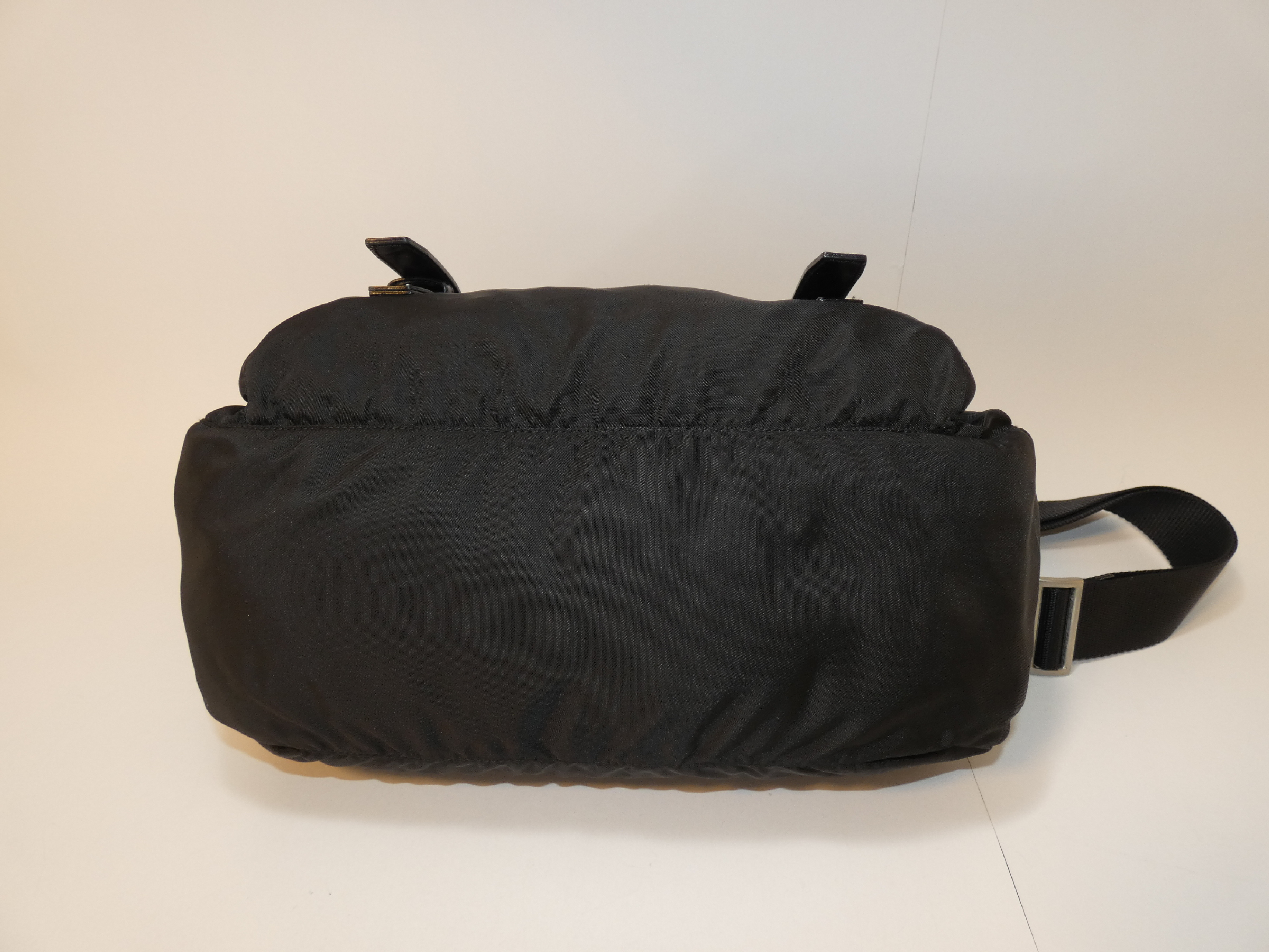 Triangle Plate Nylon Black Shoulder Bag — view 5