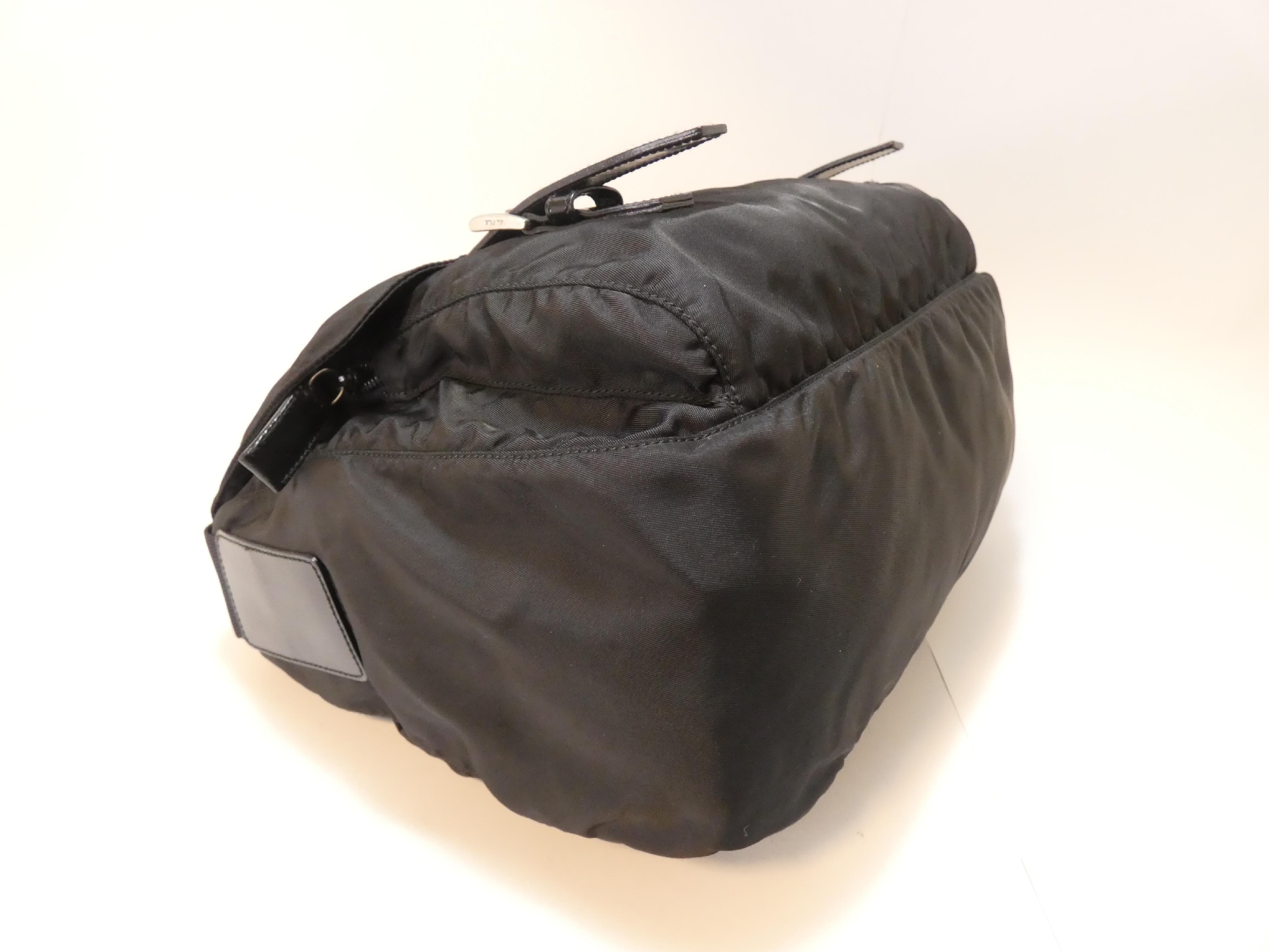 Triangle Plate Nylon Black Shoulder Bag — view 6