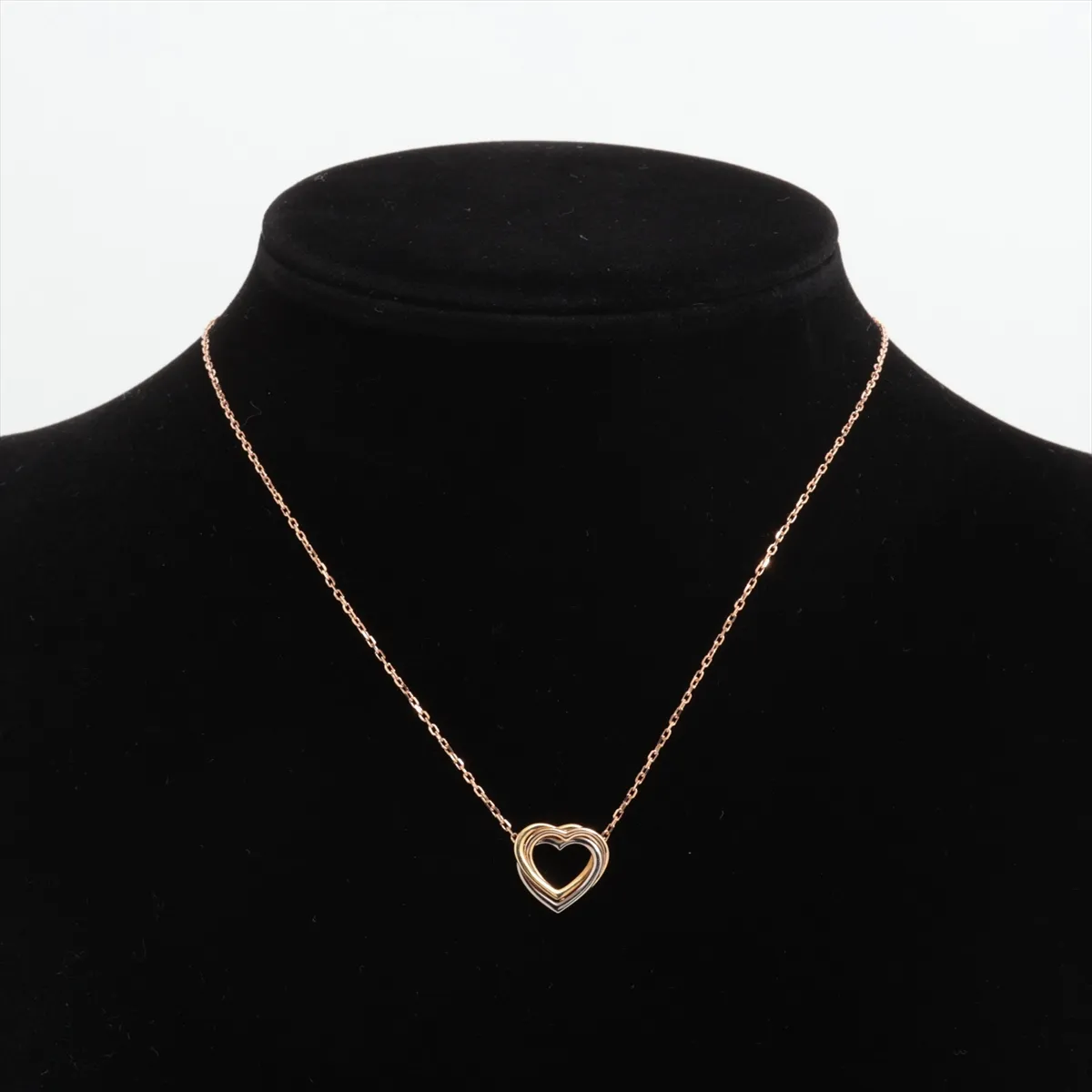 Trinity Heart Necklace 750 (Yellow Gold x Pink Gold x White Gold) 4.2g TM6313 (Dents, holes) — view 5