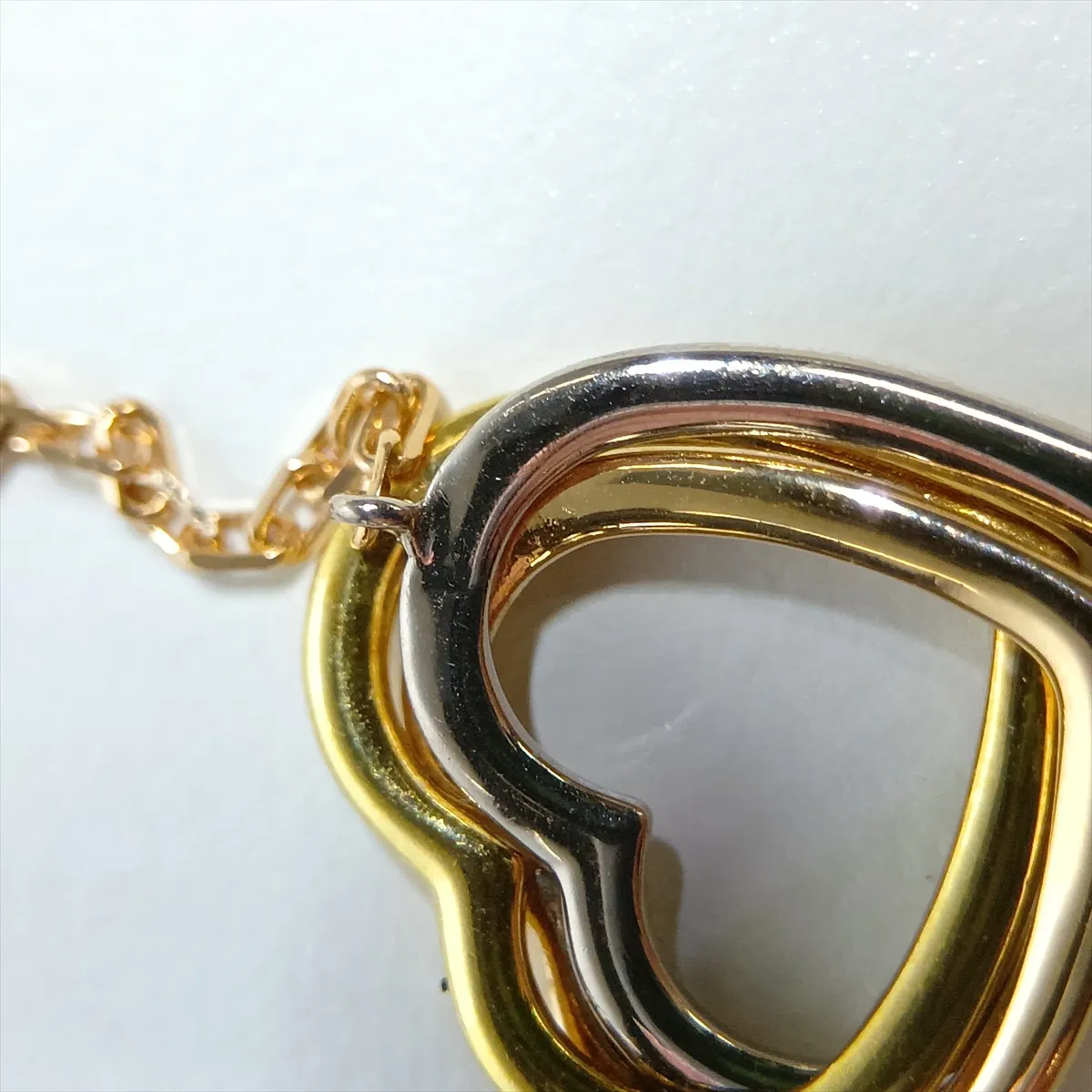Trinity Heart Necklace 750 (Yellow Gold x Pink Gold x White Gold) 4.2g TM6313 (Dents, holes) — view 7