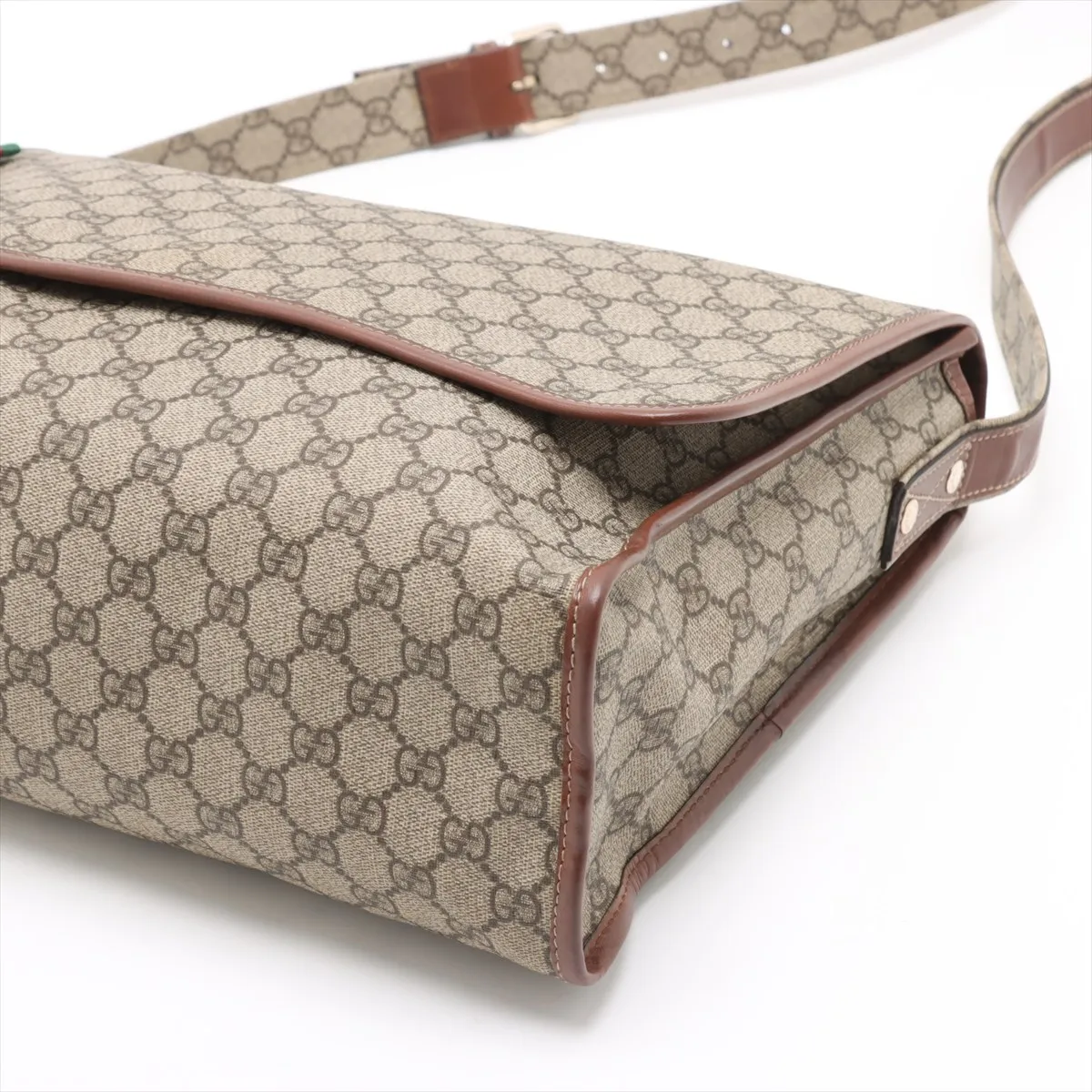 GG Supreme PVC x Leather Shoulder Bag Beige 246411 — view 3