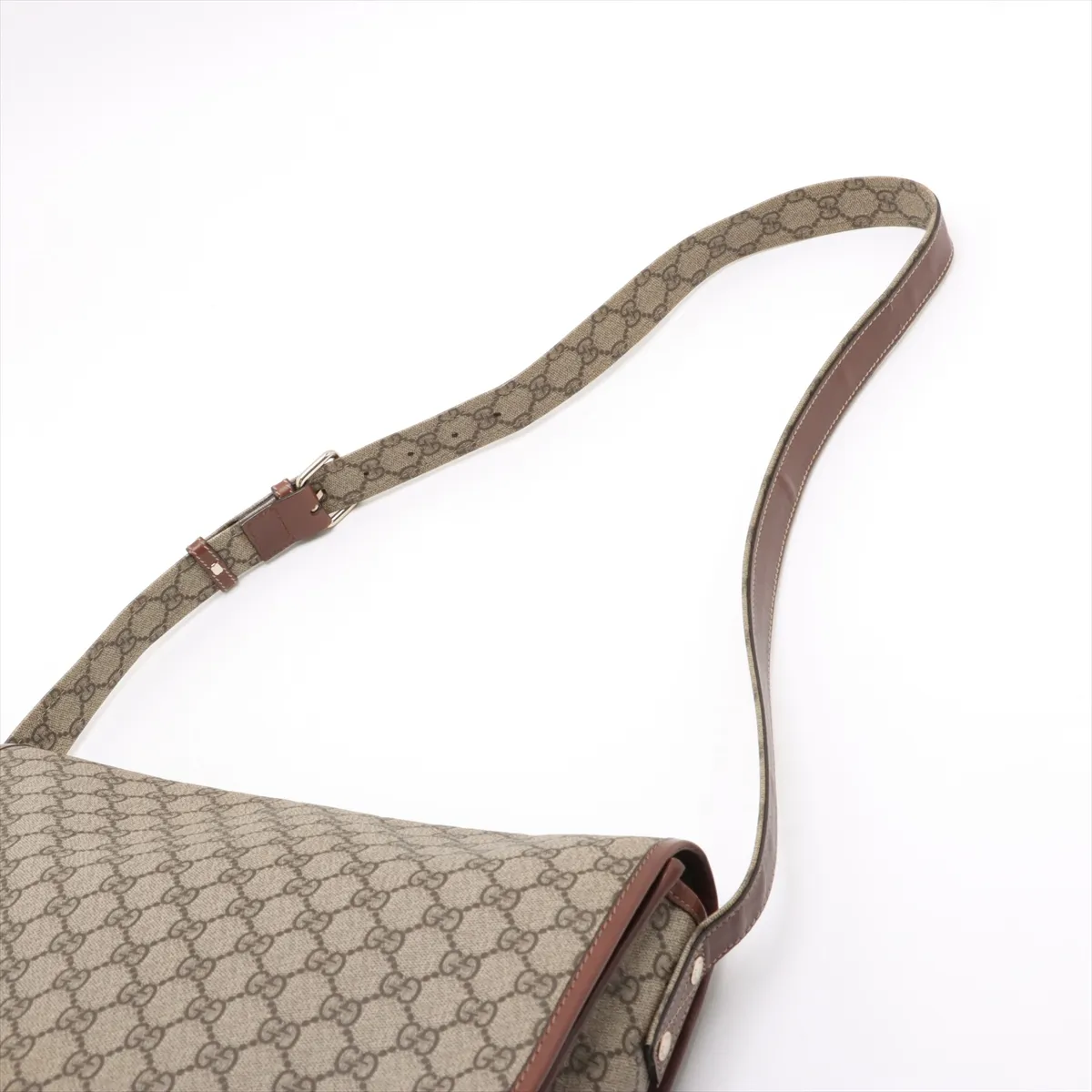 GG Supreme PVC x Leather Shoulder Bag Beige 246411 — view 5