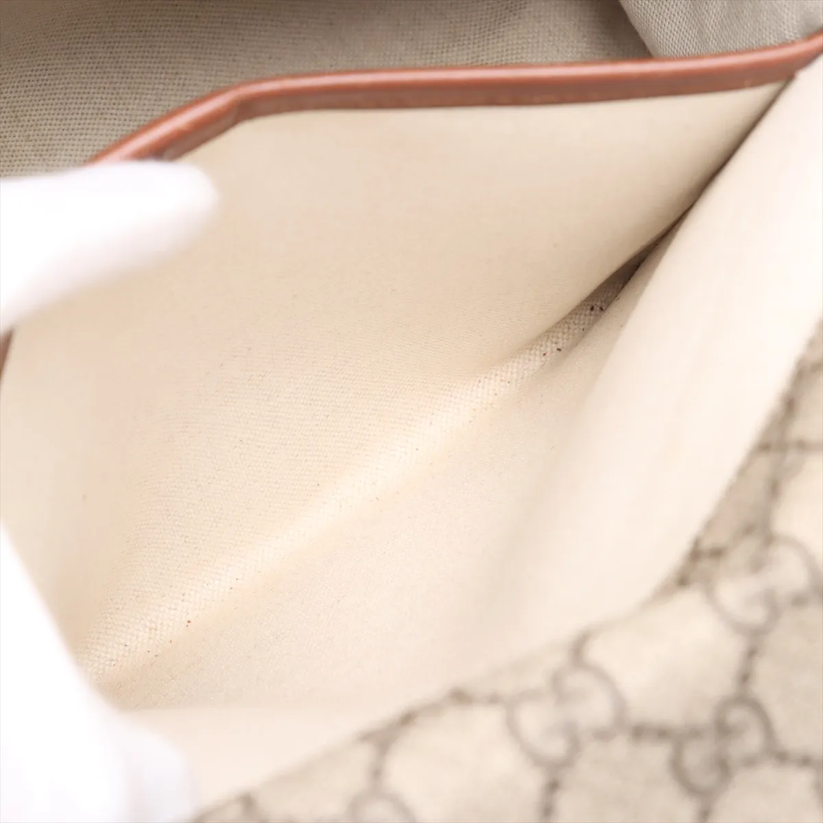 GG Supreme PVC x Leather Shoulder Bag Beige 246411 — view 7