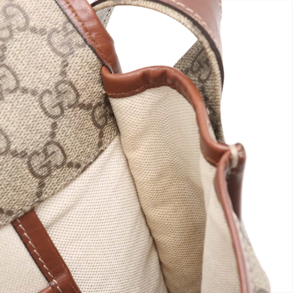 GG Supreme PVC x Leather Shoulder Bag Beige 246411 — view 9