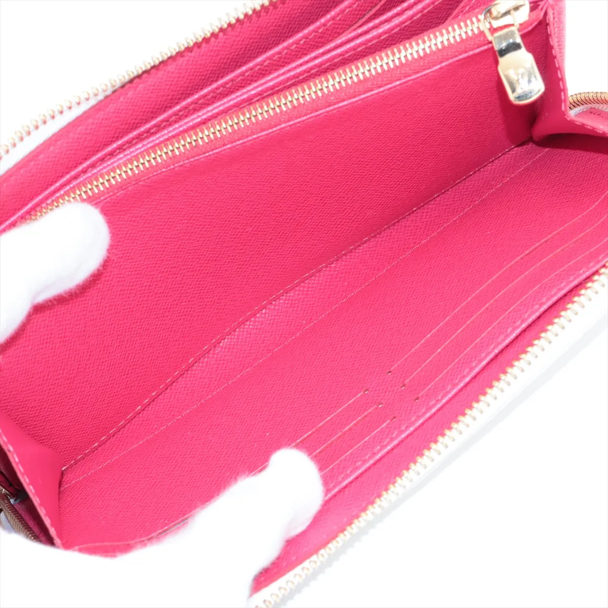 LV×TM Zippy Wallet M14240 Red×White Round Zip Wallet RFID Reactive — view 8