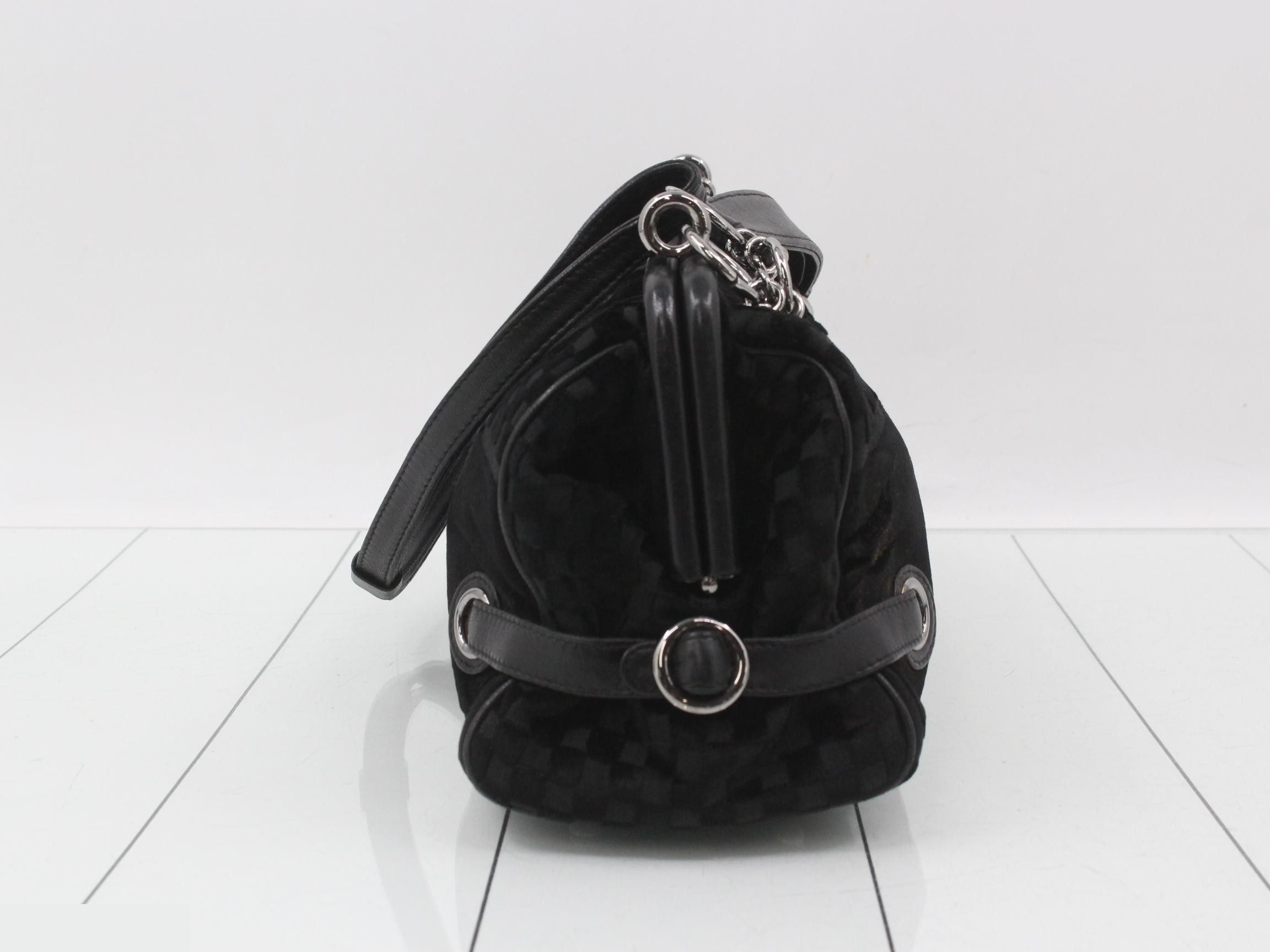Coco Mark Chain Hobo 2-Way Velour/Lambskin Black 10 Series Silver Hardware — view 4