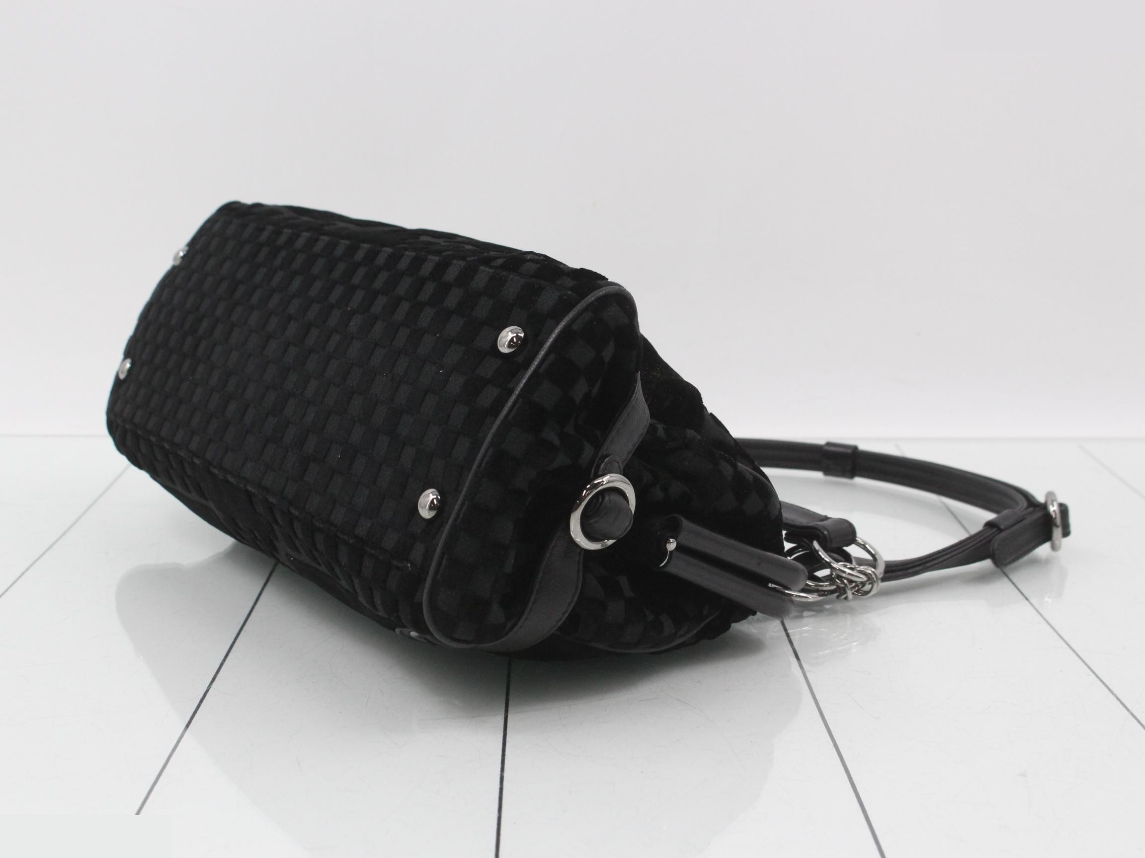 Coco Mark Chain Hobo 2-Way Velour/Lambskin Black 10 Series Silver Hardware — view 6