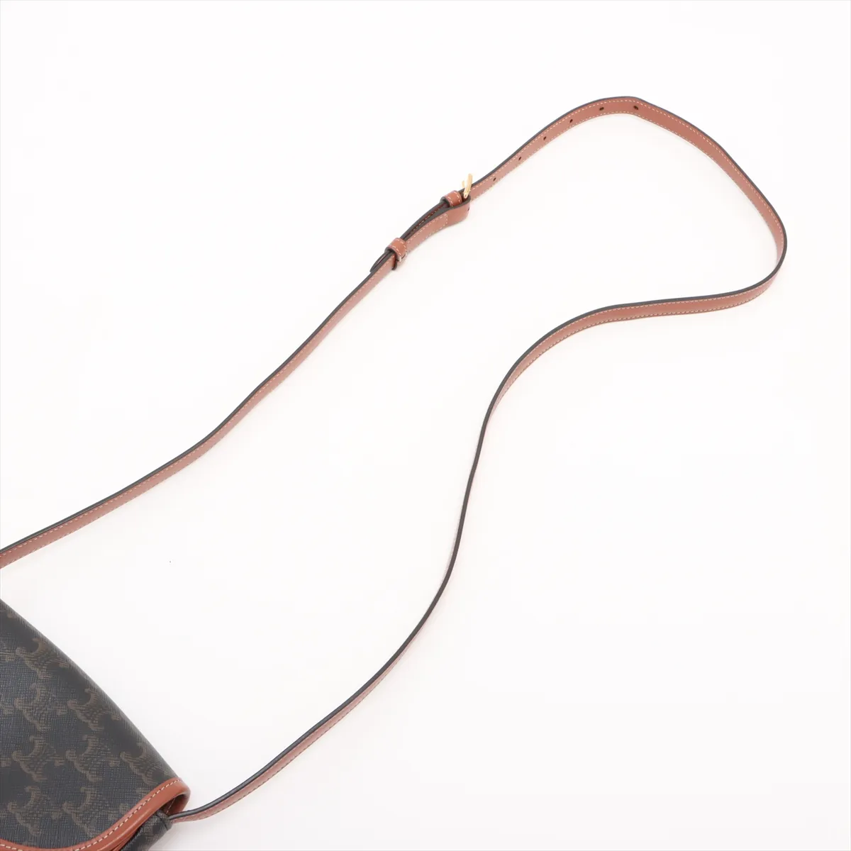 Triomphe Mini Bouzas PVC x Leather Shoulder Bag Brown — view 5