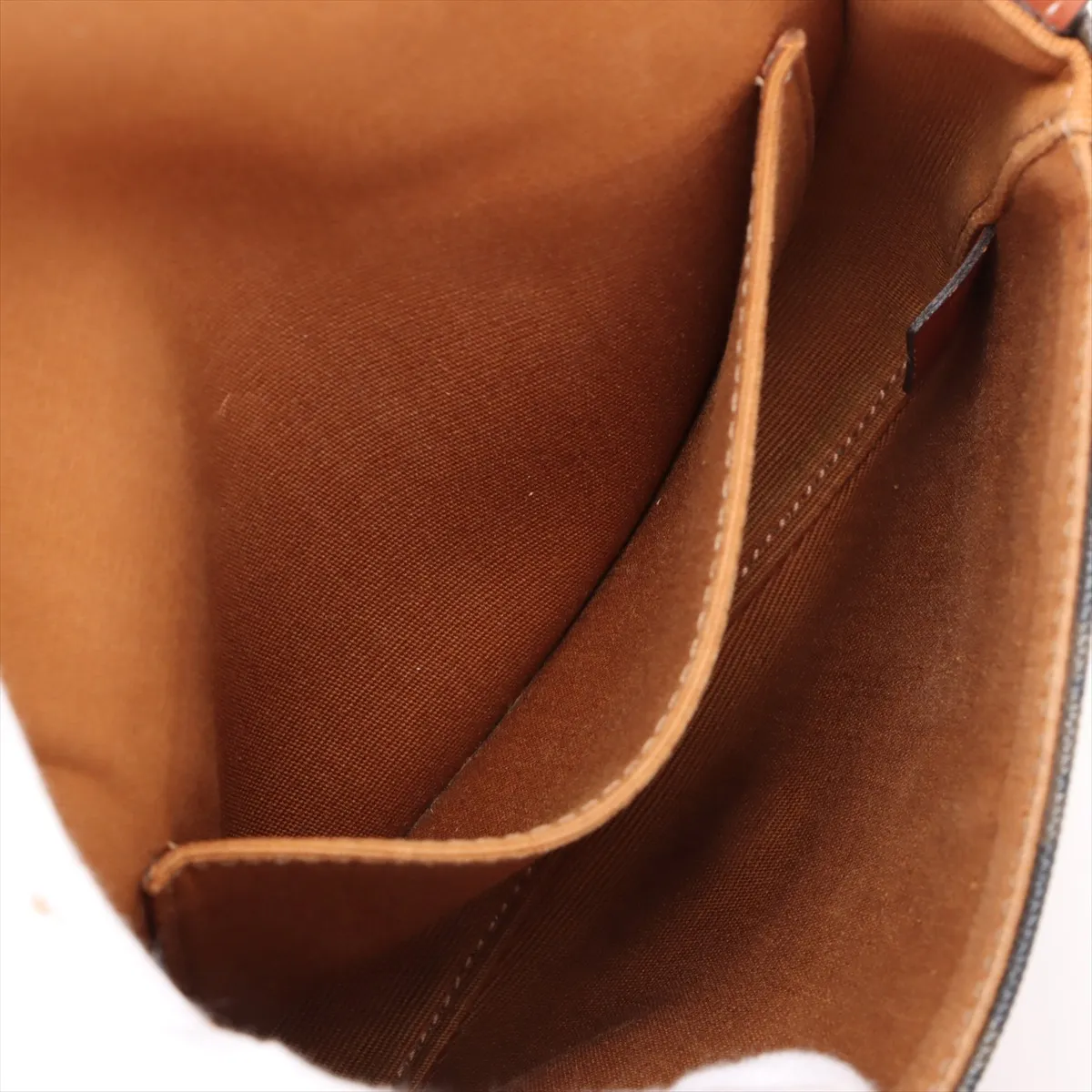 Triomphe Mini Bouzas PVC x Leather Shoulder Bag Brown — view 7