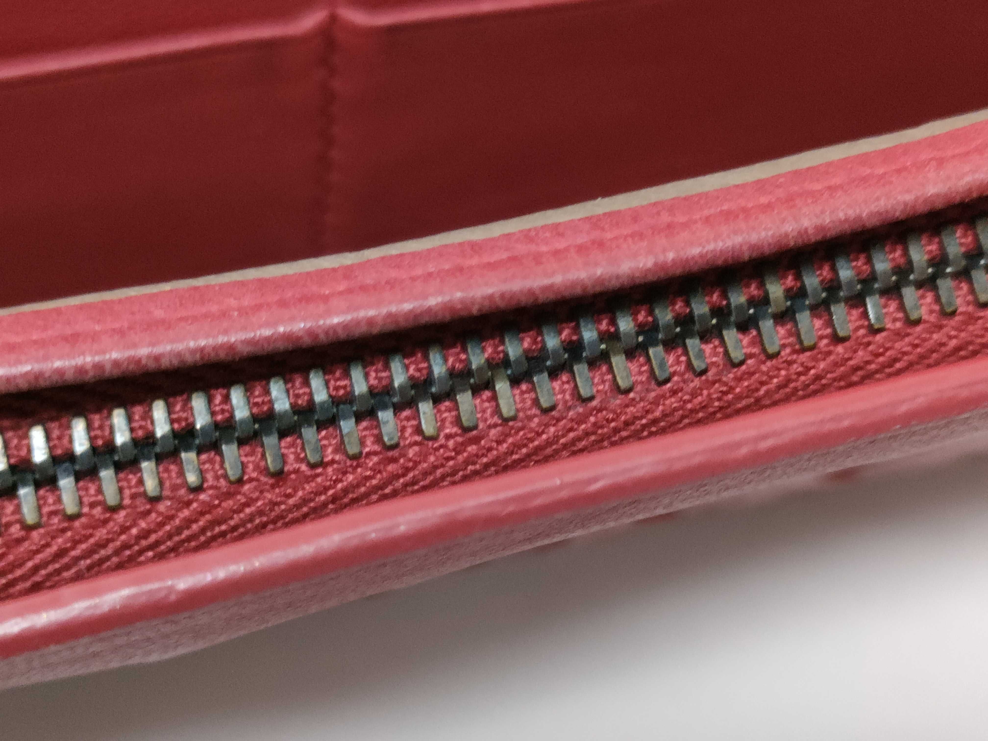 Intrecciato Flap Long Wallet with Snap Closure, Red — view 12