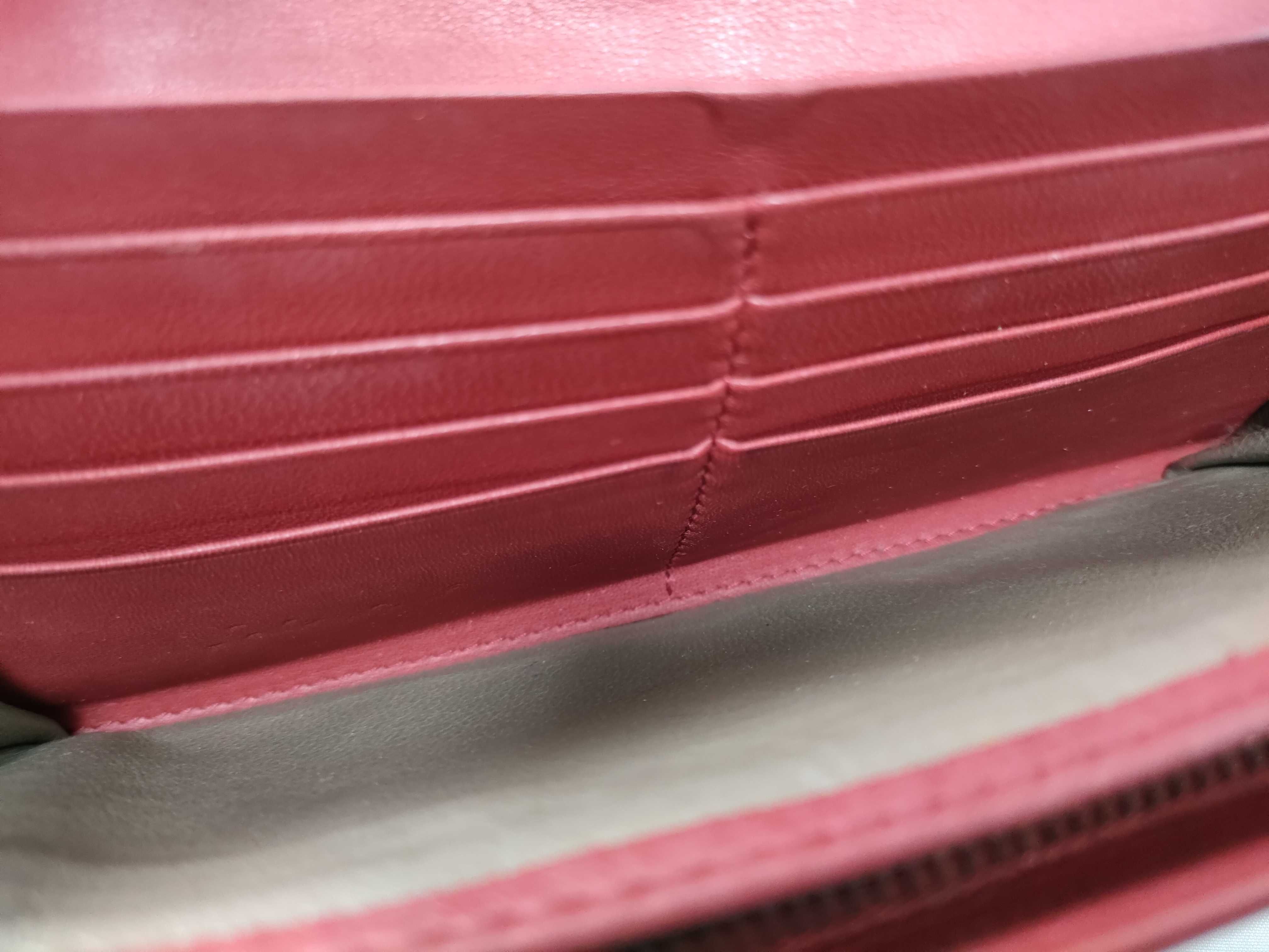 Intrecciato Flap Long Wallet with Snap Closure, Red — view 13