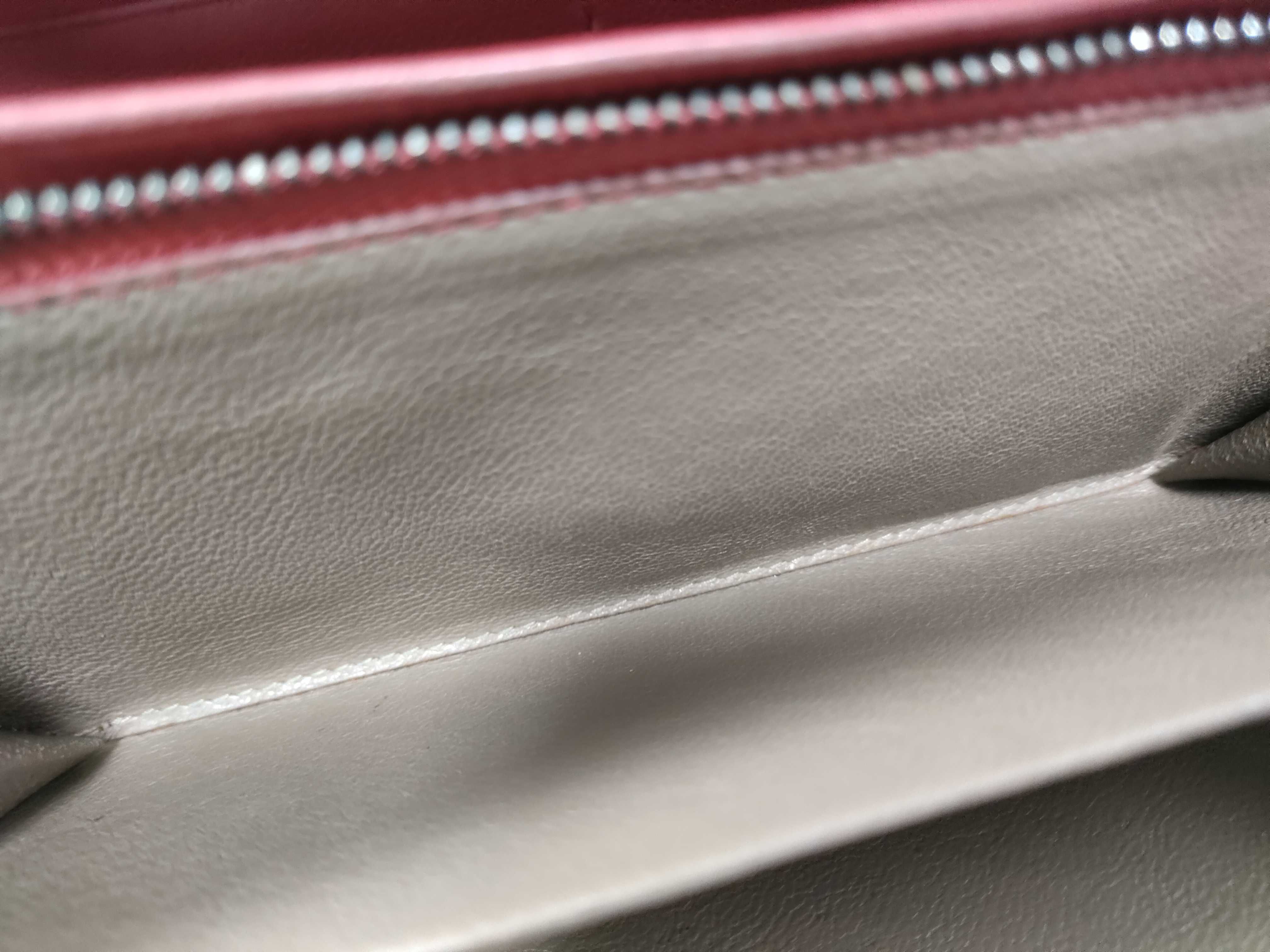 Intrecciato Flap Long Wallet with Snap Closure, Red — view 10