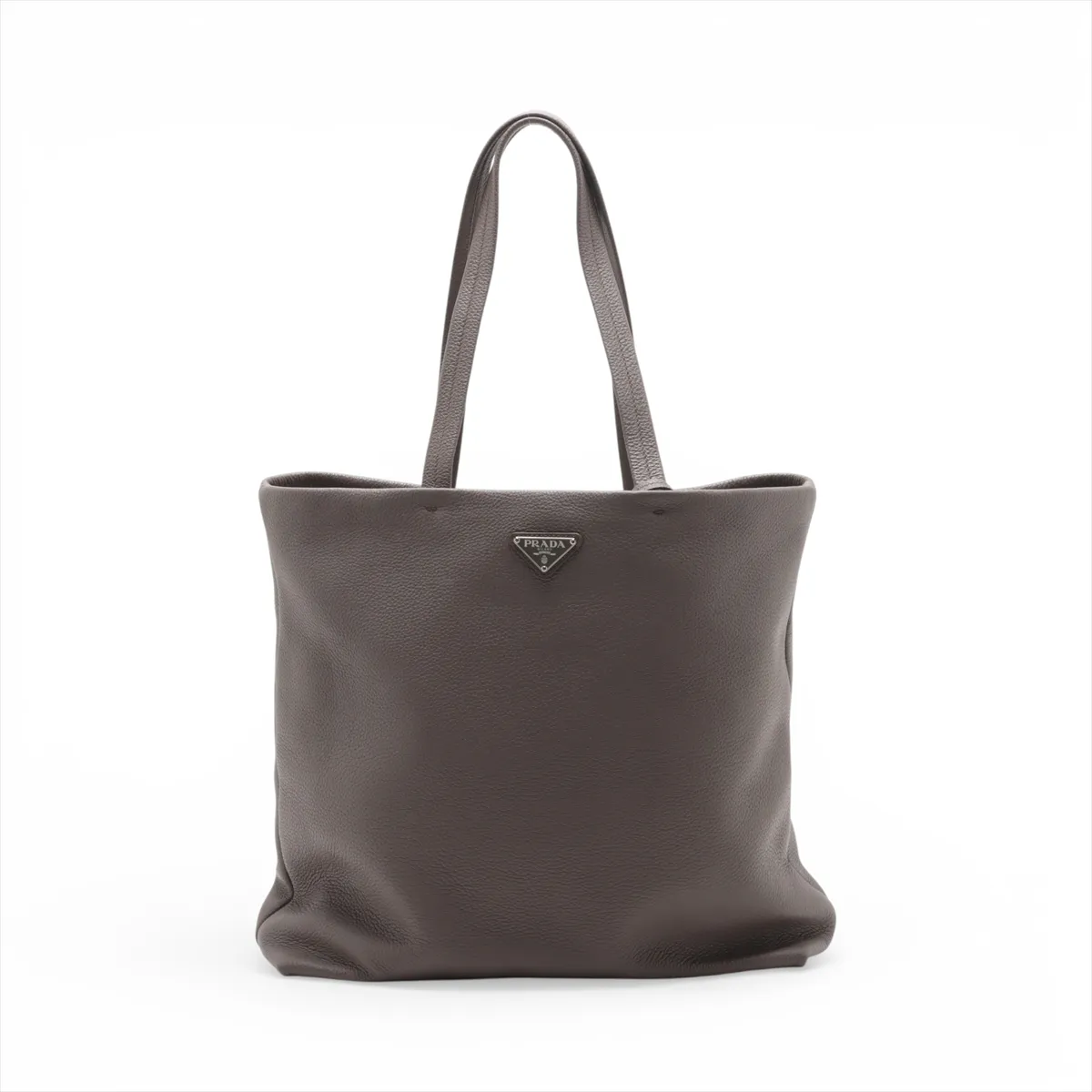 Vitello Daino Leather Tote Bag, Greige, Tagless
