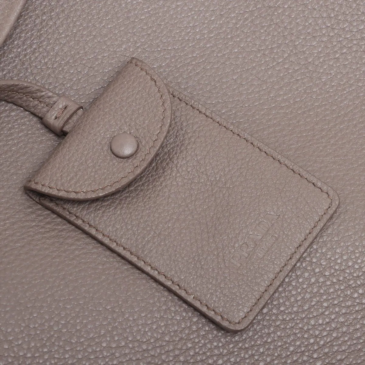 Vitello Daino Leather Tote Bag, Greige, Tagless — view 10