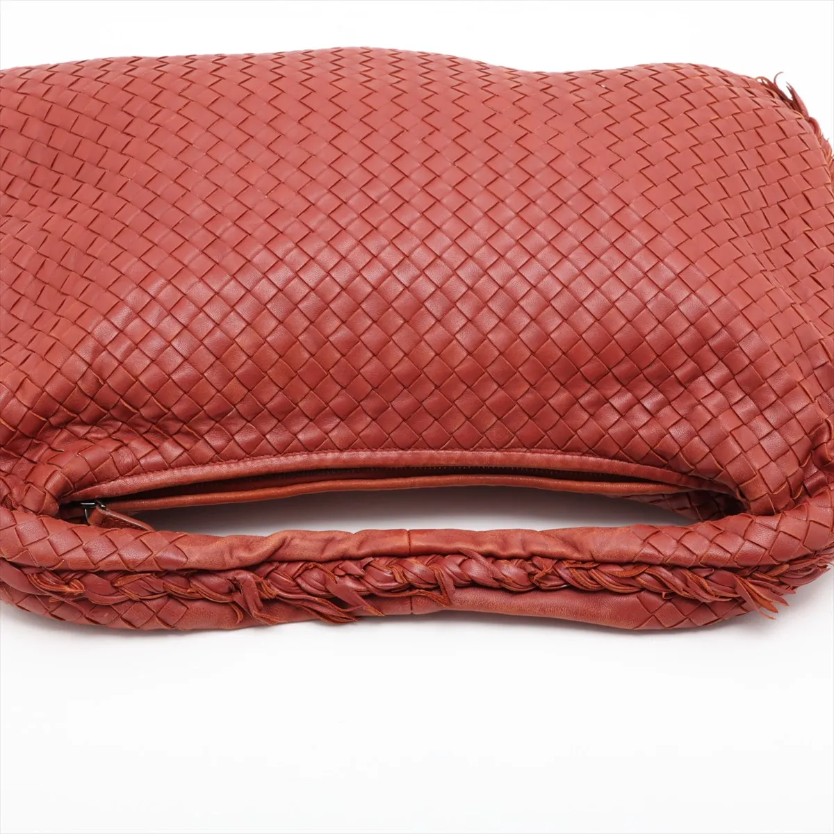 Intrecciato Hobo 115654 Leather Shoulder Bag Brown — view 5