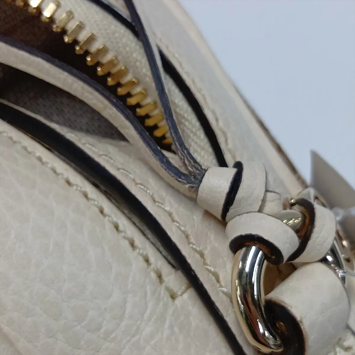 GG Canvas 449413 Canvas x Leather Shoulder Bag Beige x White Outlet — view 13