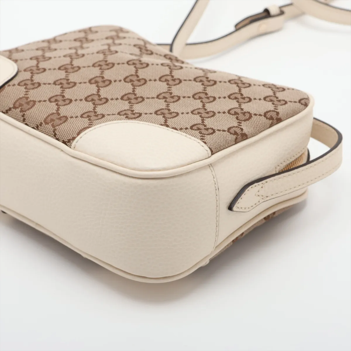 GG Canvas 449413 Canvas x Leather Shoulder Bag Beige x White Outlet — view 3