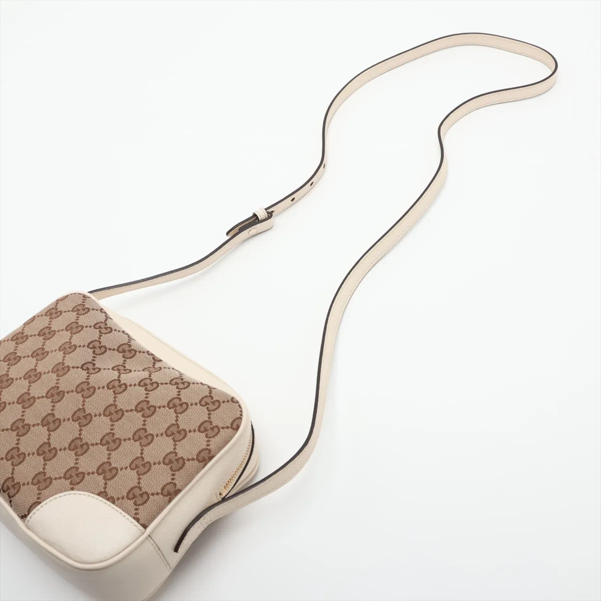 GG Canvas 449413 Canvas x Leather Shoulder Bag Beige x White Outlet — view 5