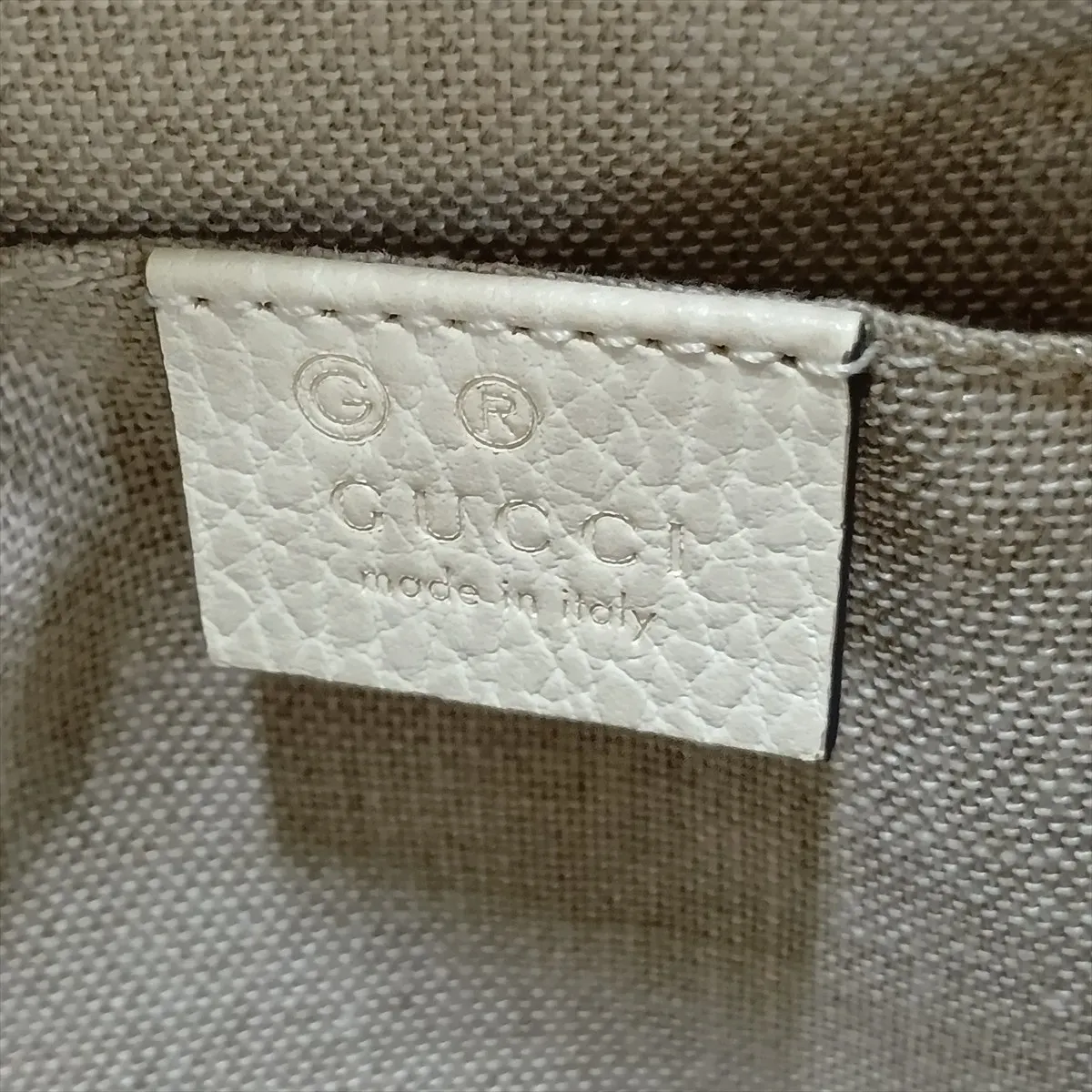 GG Canvas 449413 Canvas x Leather Shoulder Bag Beige x White Outlet — view 10
