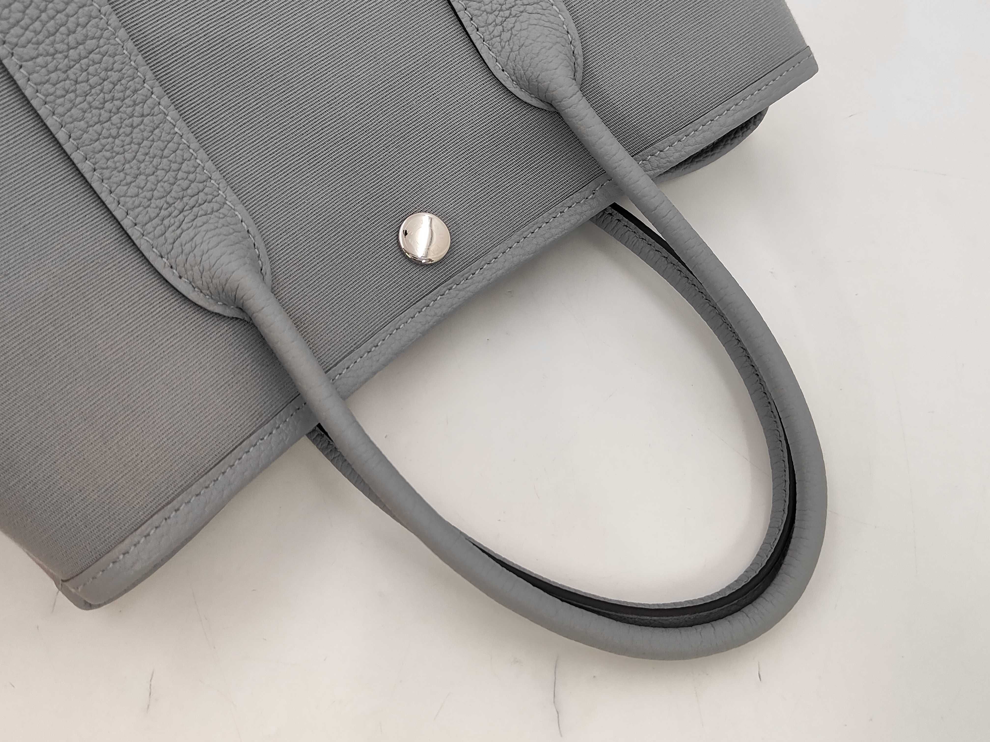 Garden Party TPM Toile Officier/Negonda Gris Pantin Silver Hardware K Stamp Handbag — view 3