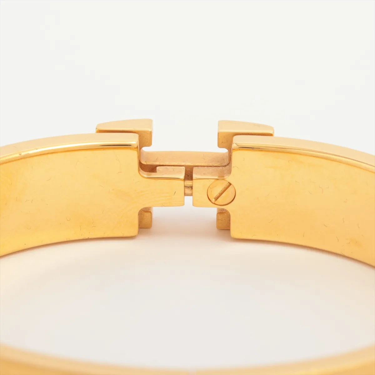Click Crack H Bangle Bracelet GP x Enamel Black x Gold Gouging Scratch Dullness Dirt Discoloration Peeling — view 4
