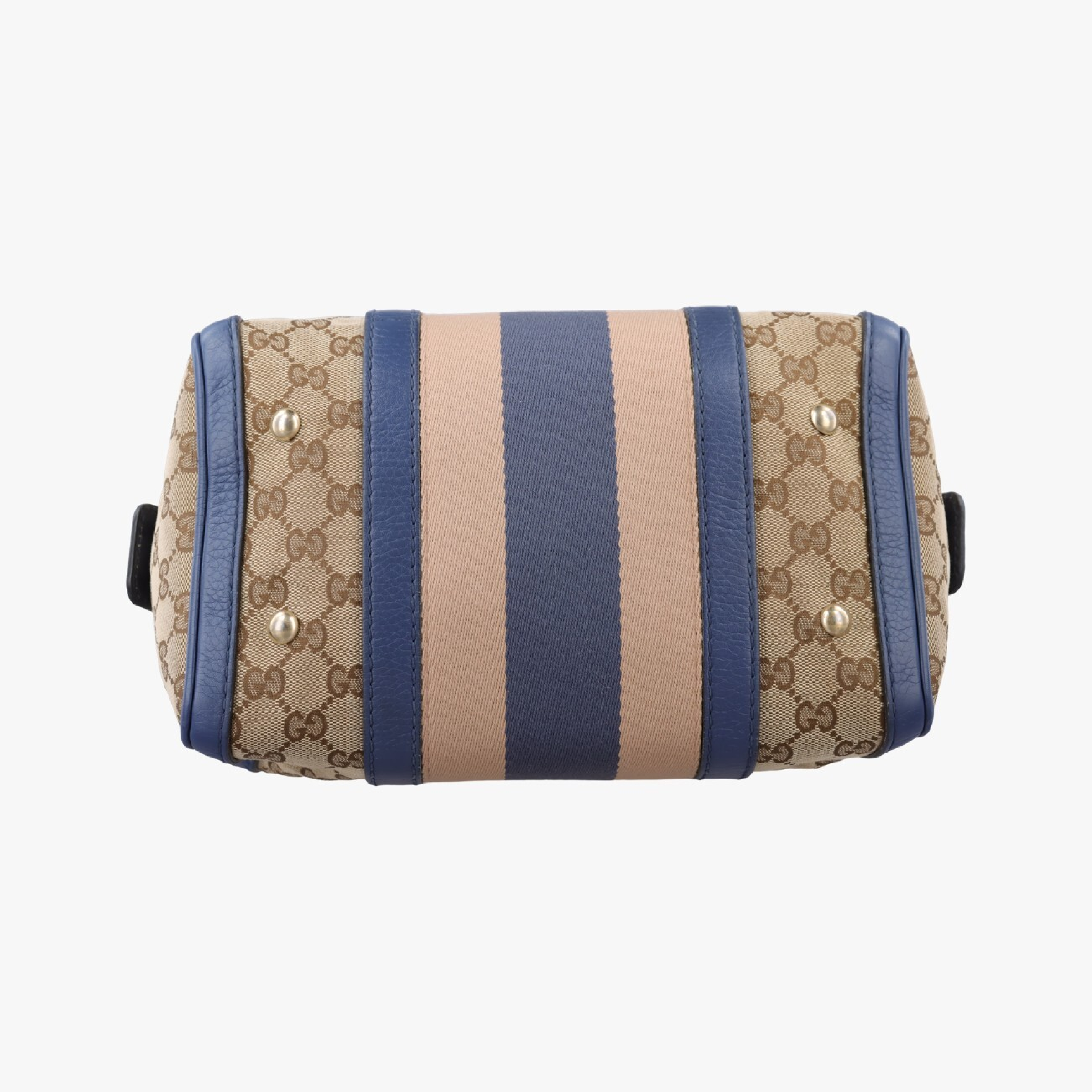 Sherry Line Shoulder Bag, Beige x Blue x Multi, Canvas x Leather, 269876 G018208593 — view 3