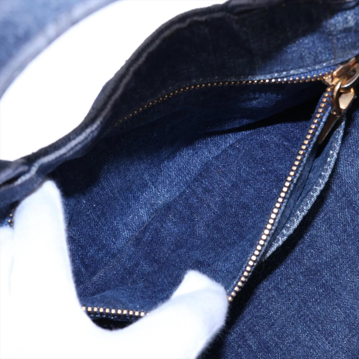 Canapa Denim 2-Way Handbag, Blue — view 9