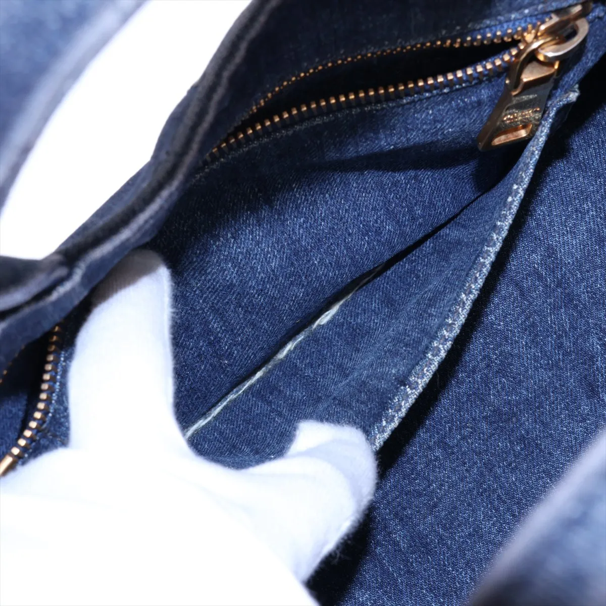Canapa Denim 2-Way Handbag, Blue — view 10