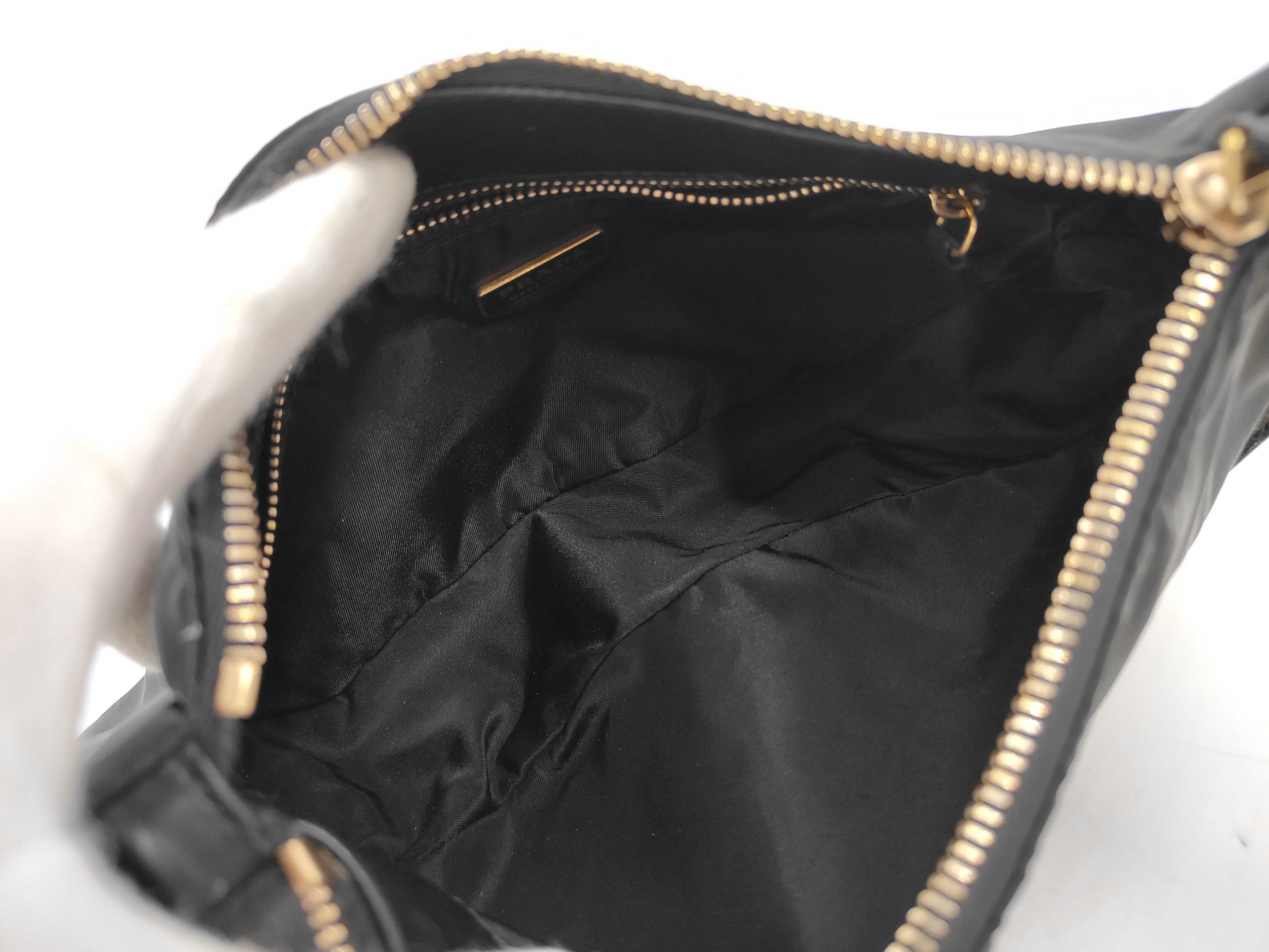 Triangle Logo One-Shoulder Bag, Nylon, Black, Pouch — view 8