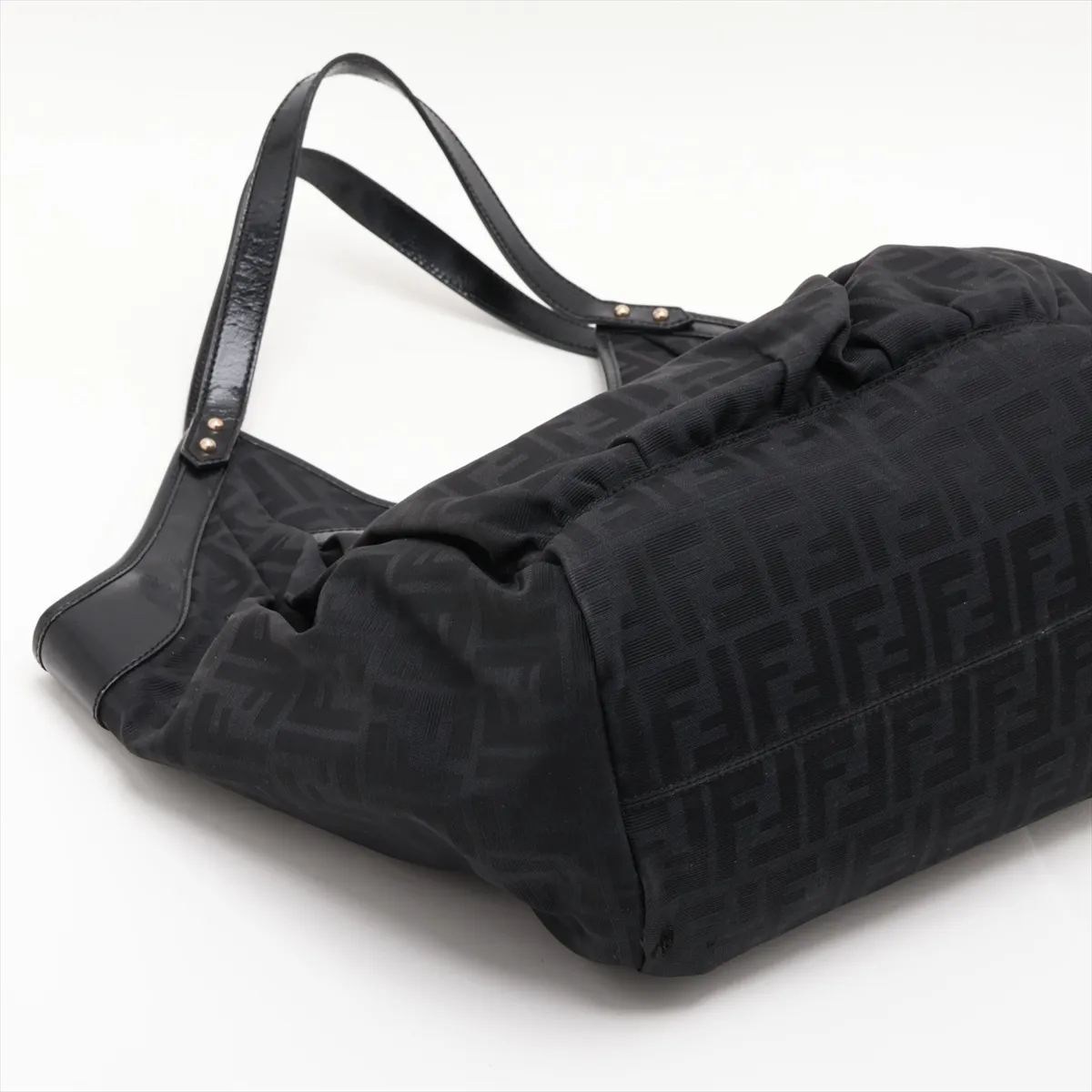 Zucca Canvas x Leather Shoulder Bag, Black 8BR635 — view 4