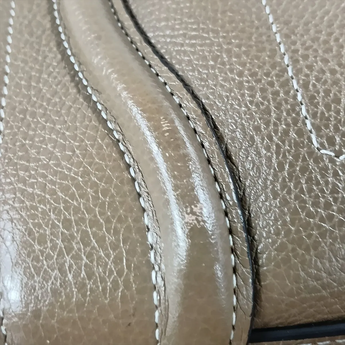 Luggage Micro Shopper Leather Handbag, Greige — view 15