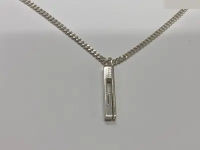 Square-cut Out G bar necklace, 925/15.5g