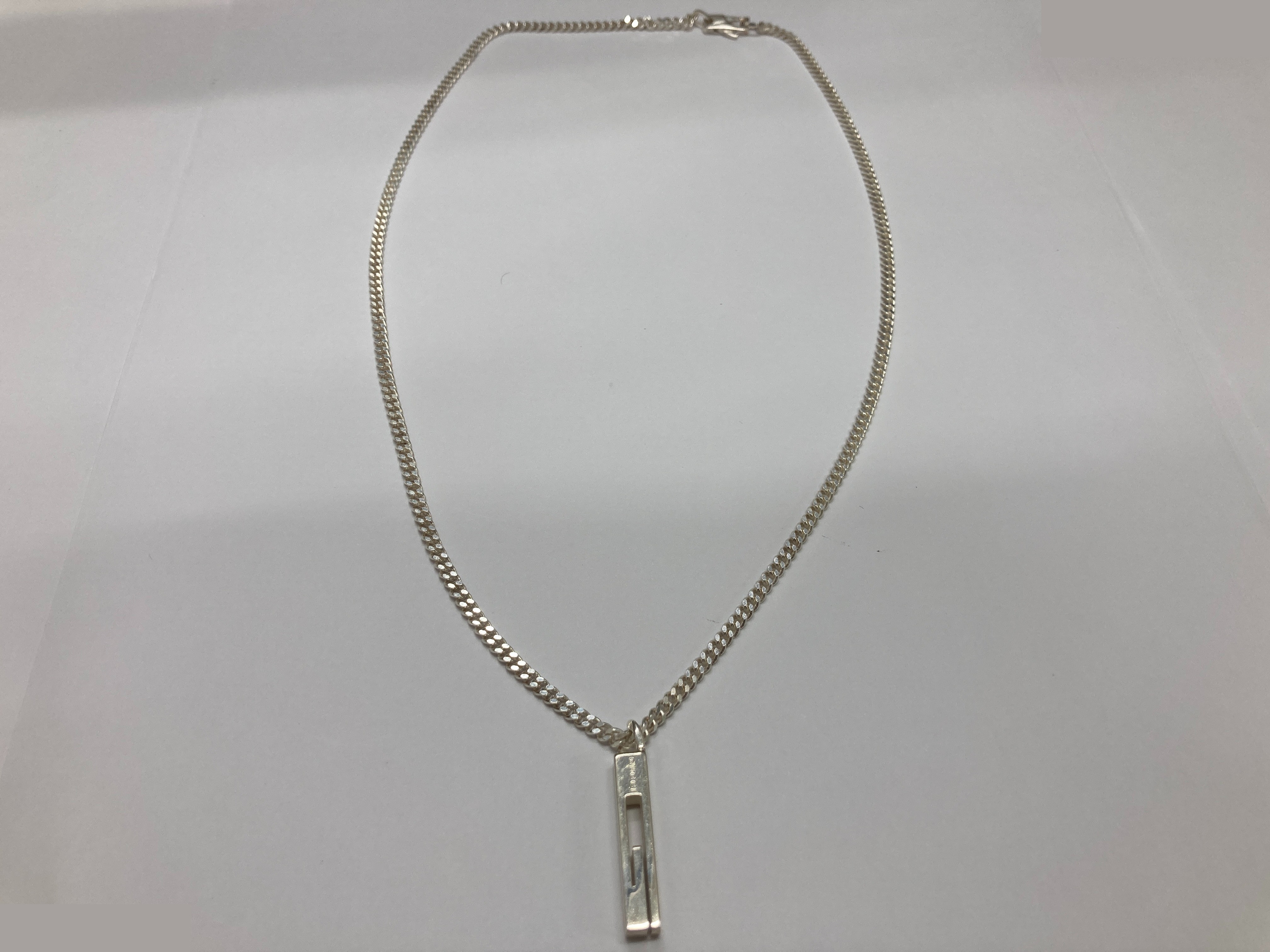 Square-cut Out G bar necklace, 925/15.5g — view 2