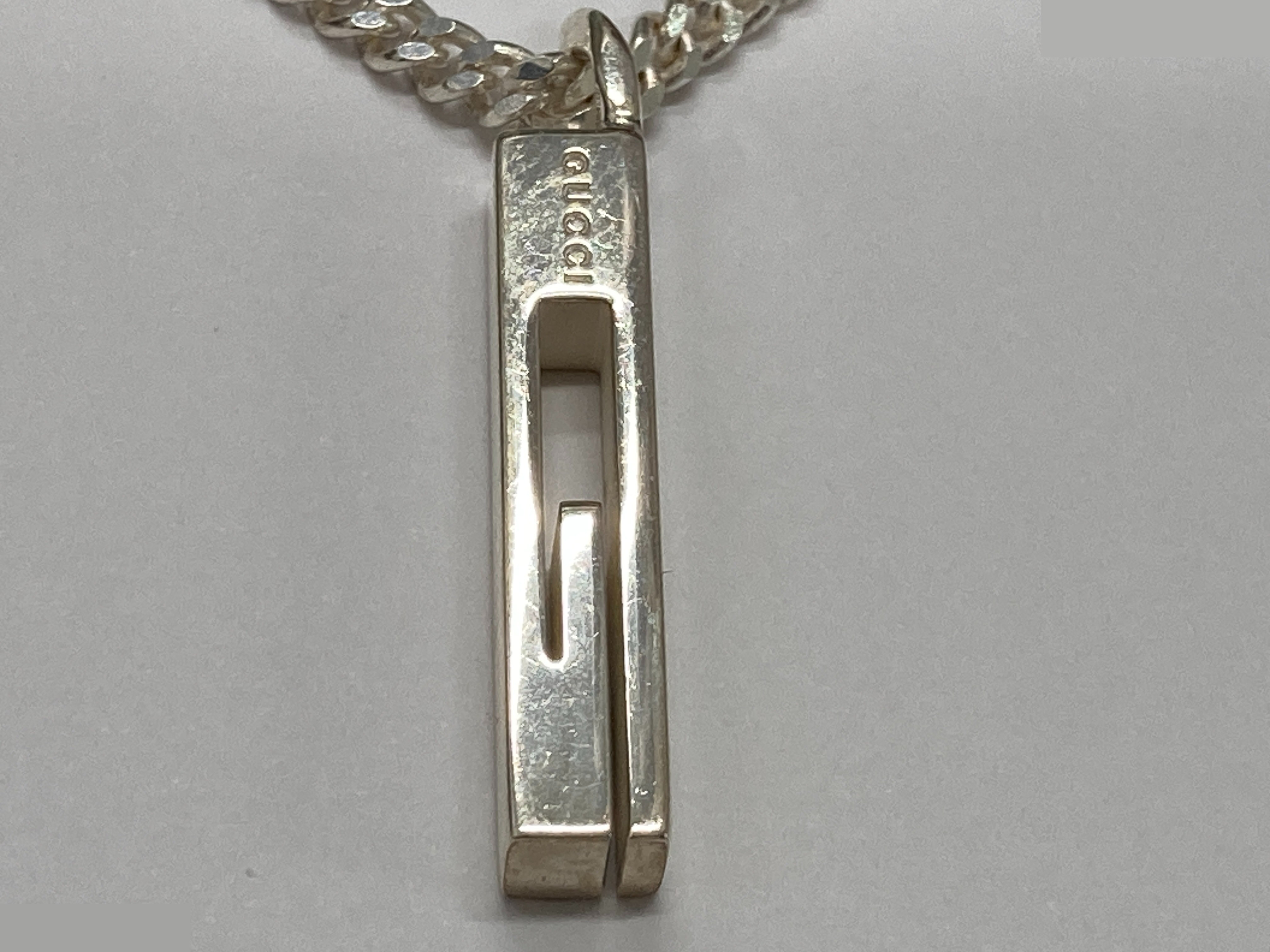 Square-cut Out G bar necklace, 925/15.5g — view 3