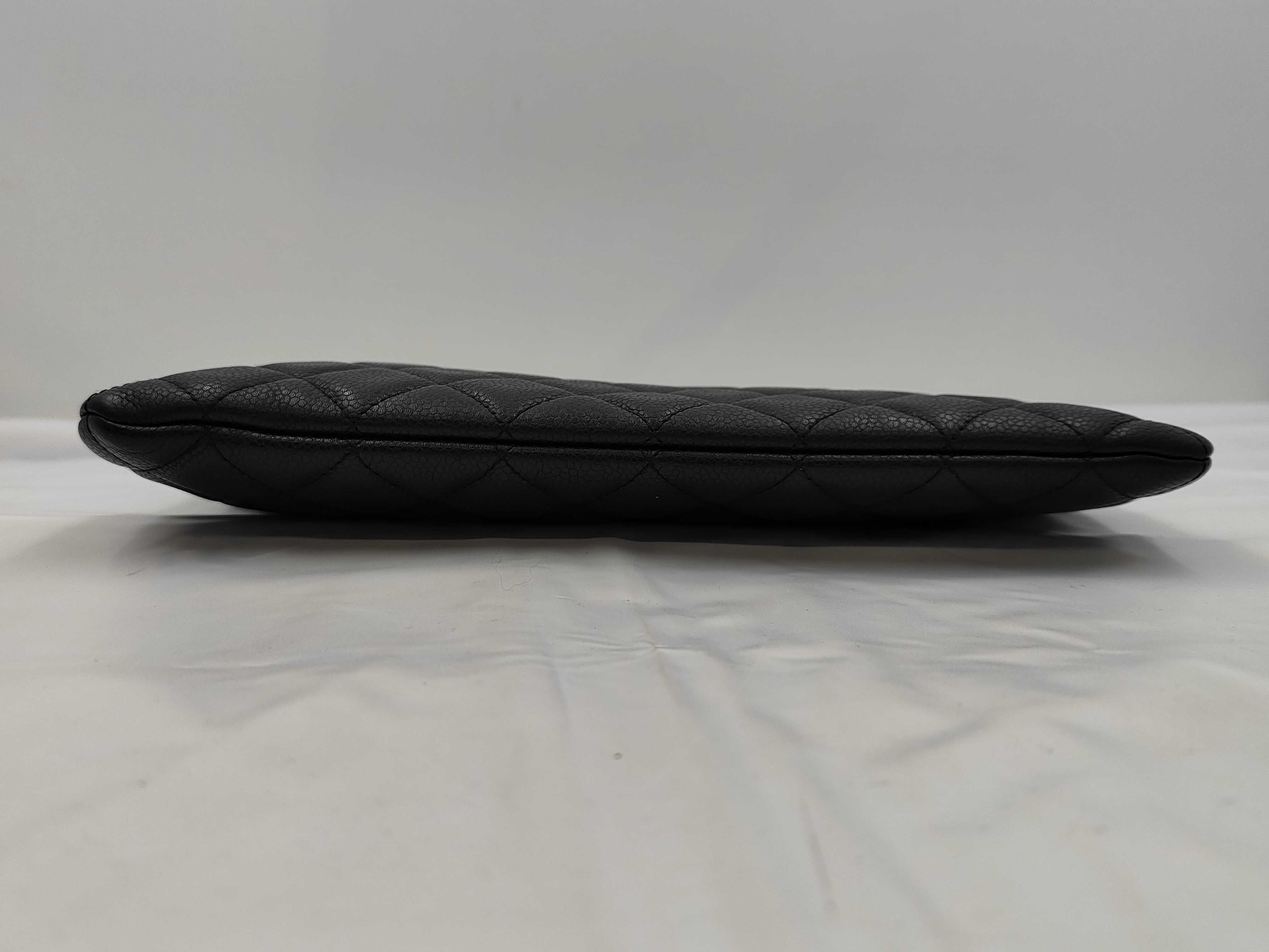 Black Caviar Leather Matelassé Clutch Bag with Ruthenium Hardware (Serial Number 21) — view 5