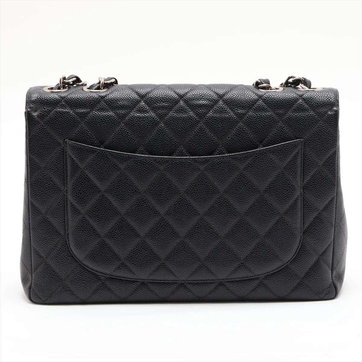 Large Matelassé 30 Caviar Skin Single Flap Single Chain Bag, Black with Silver Hardware, 6220879, Series 6, A11869 — view 2
