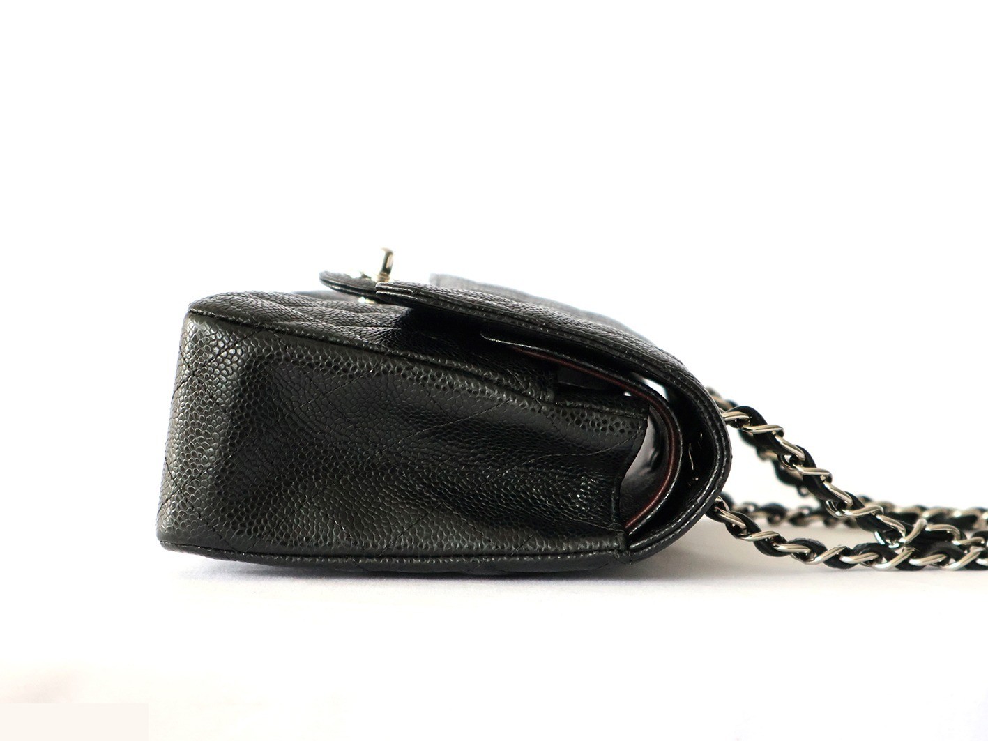 Caviar leather Matelassé 25 Double flap Double chain shoulder bag, black — view 7