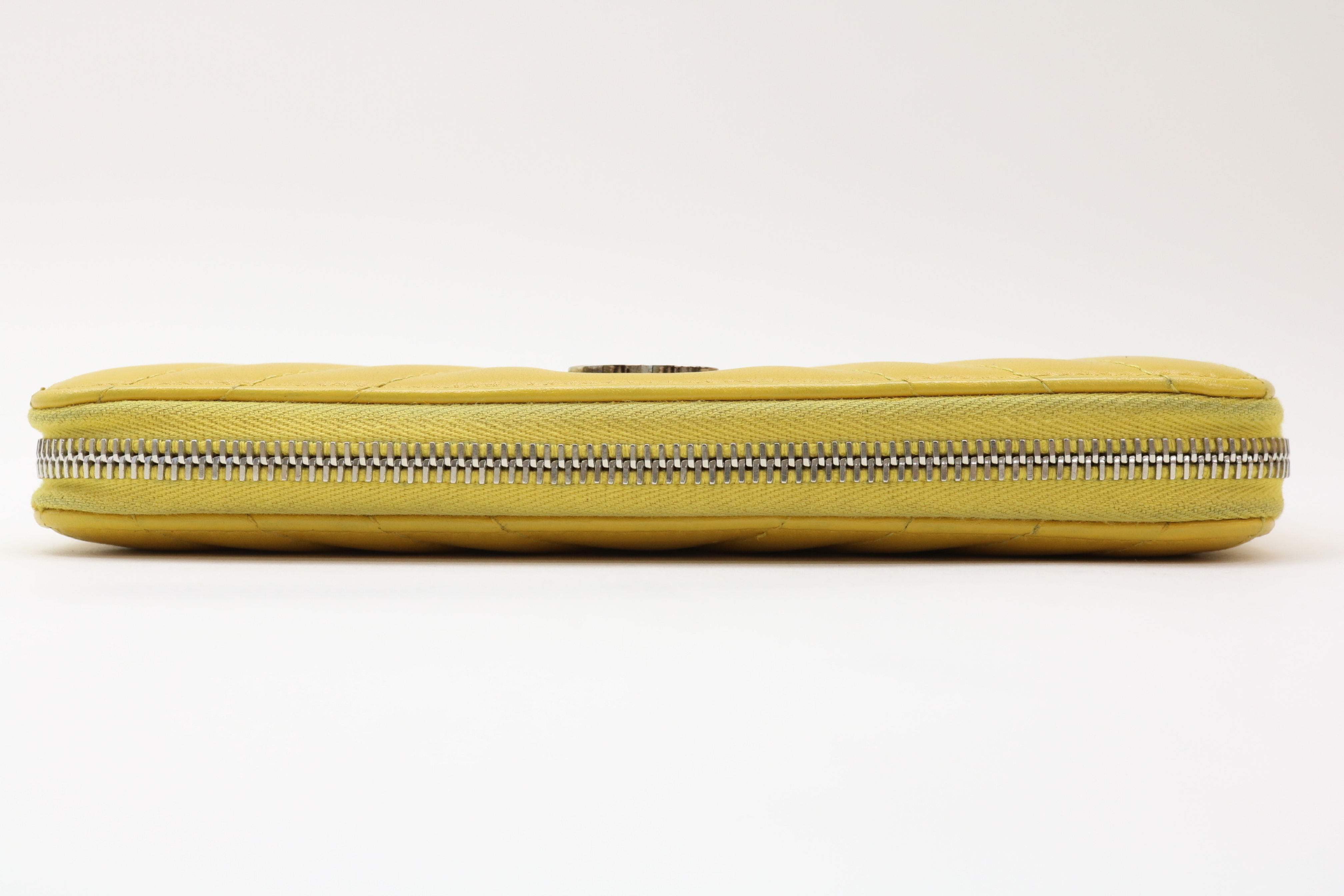 Lambskin Chevron Tassel Coco Mark Round Wallet — view 6